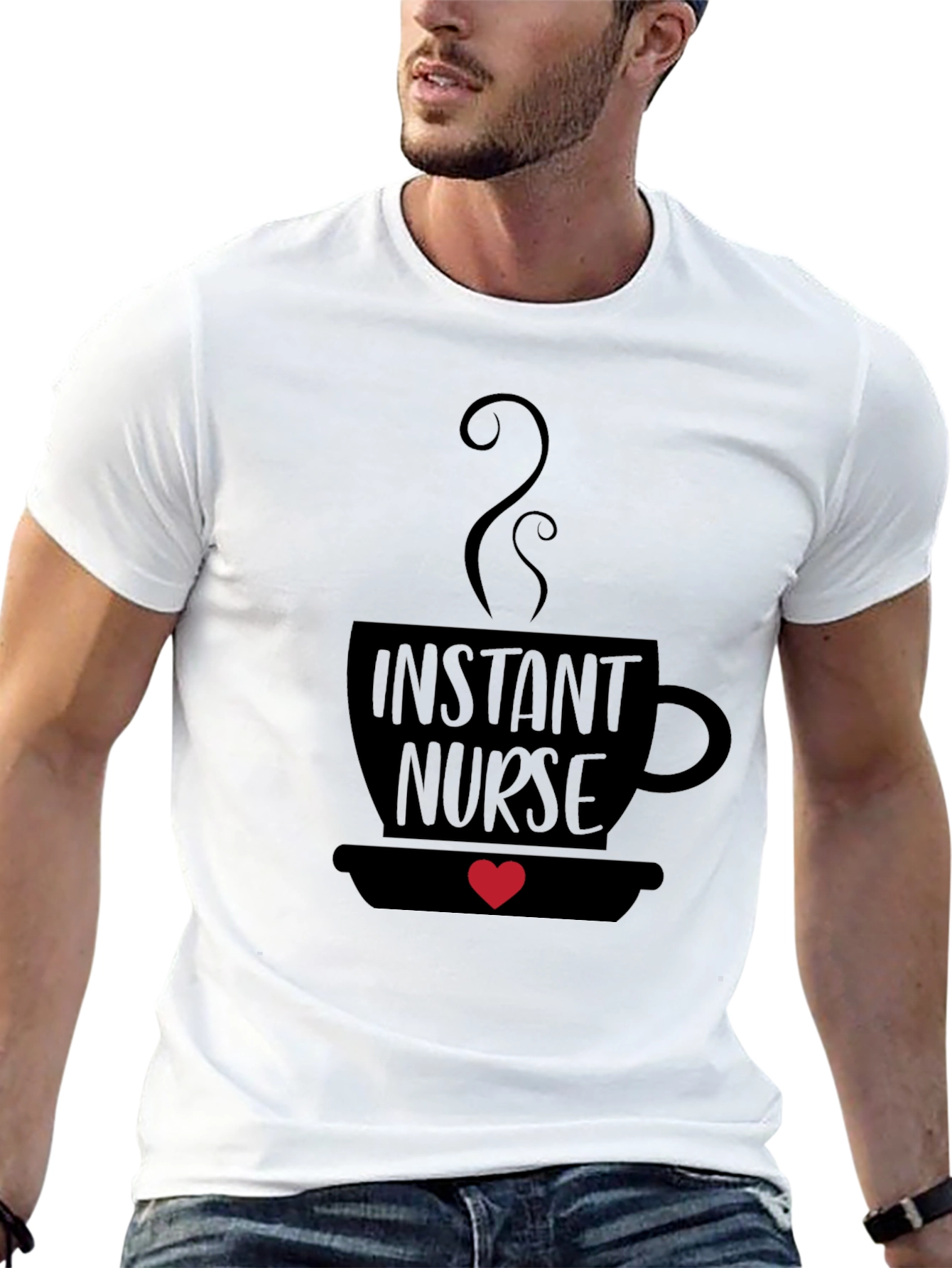 Black Instant Nurse Coffee Graphic Tee view 13