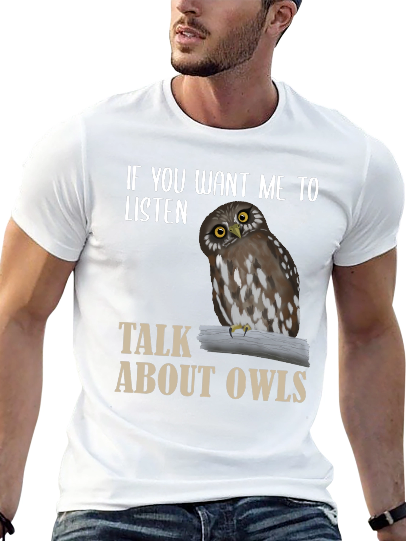 Black Owl Lover T-Shirt - Listen to Owls view 13