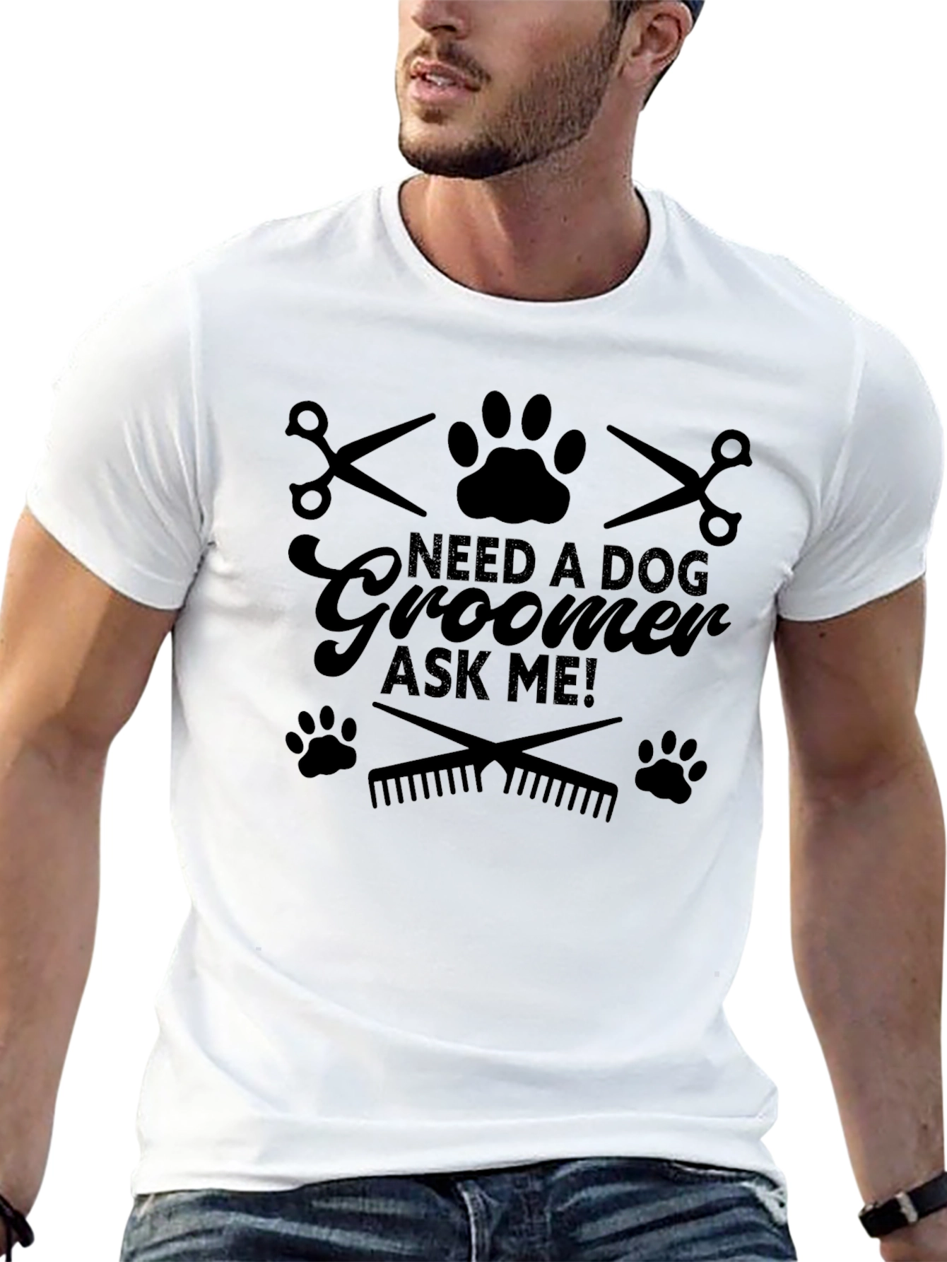 Black Dog Groomer T-Shirt - Ask Me! Pet Care Tee view 13