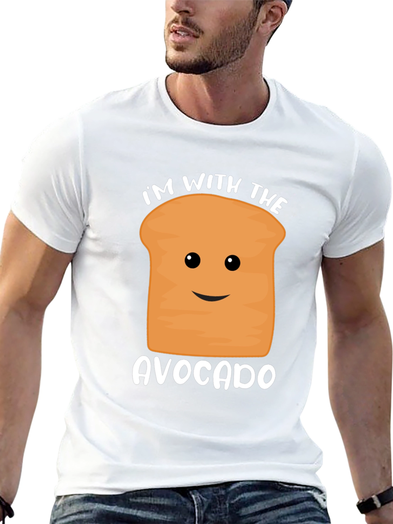 Black I'm with the Avocado Funny Graphic Tee view 13