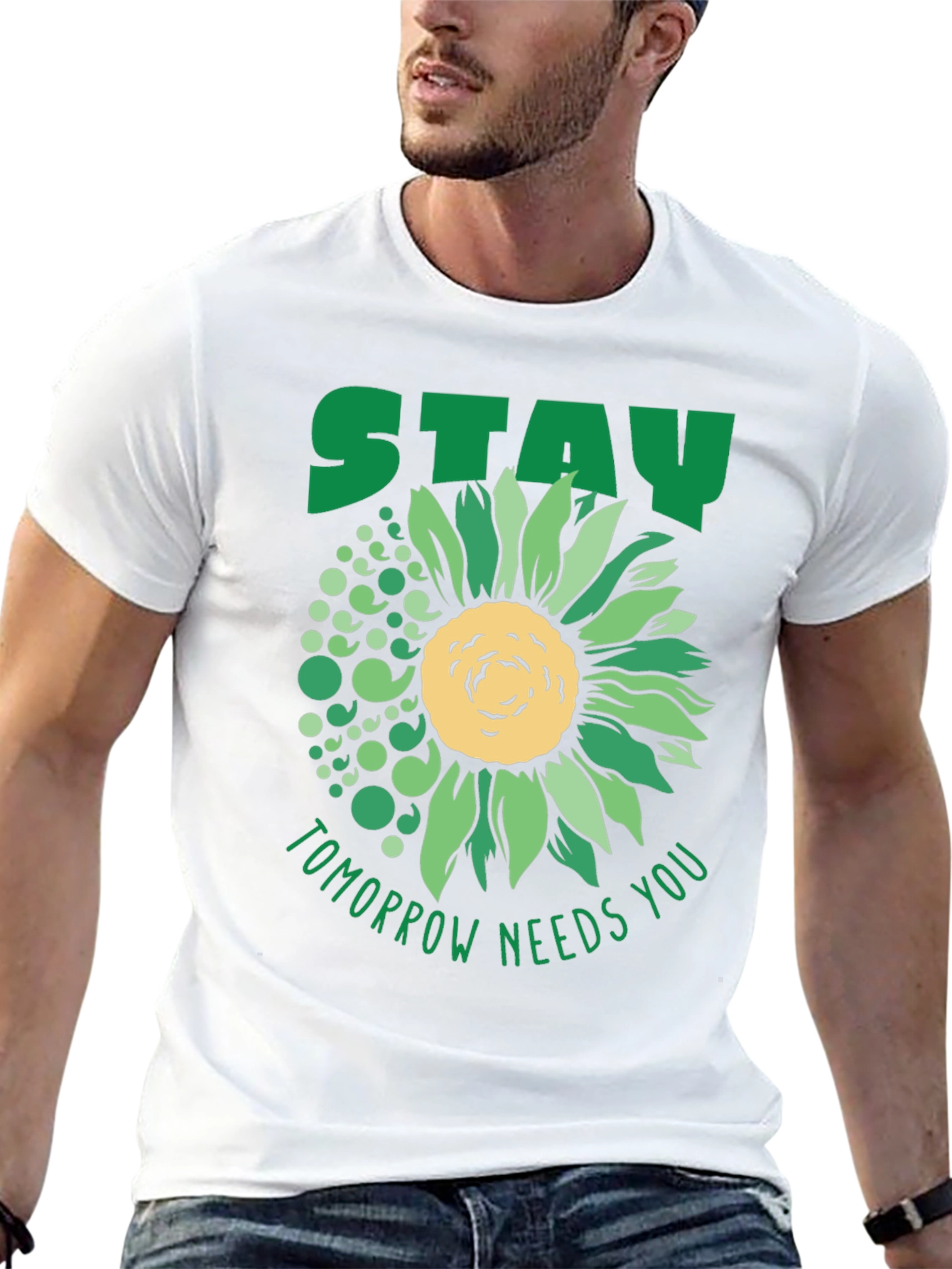 Black Stay Tomorrow Needs You Sunflower T-Shirt view 13