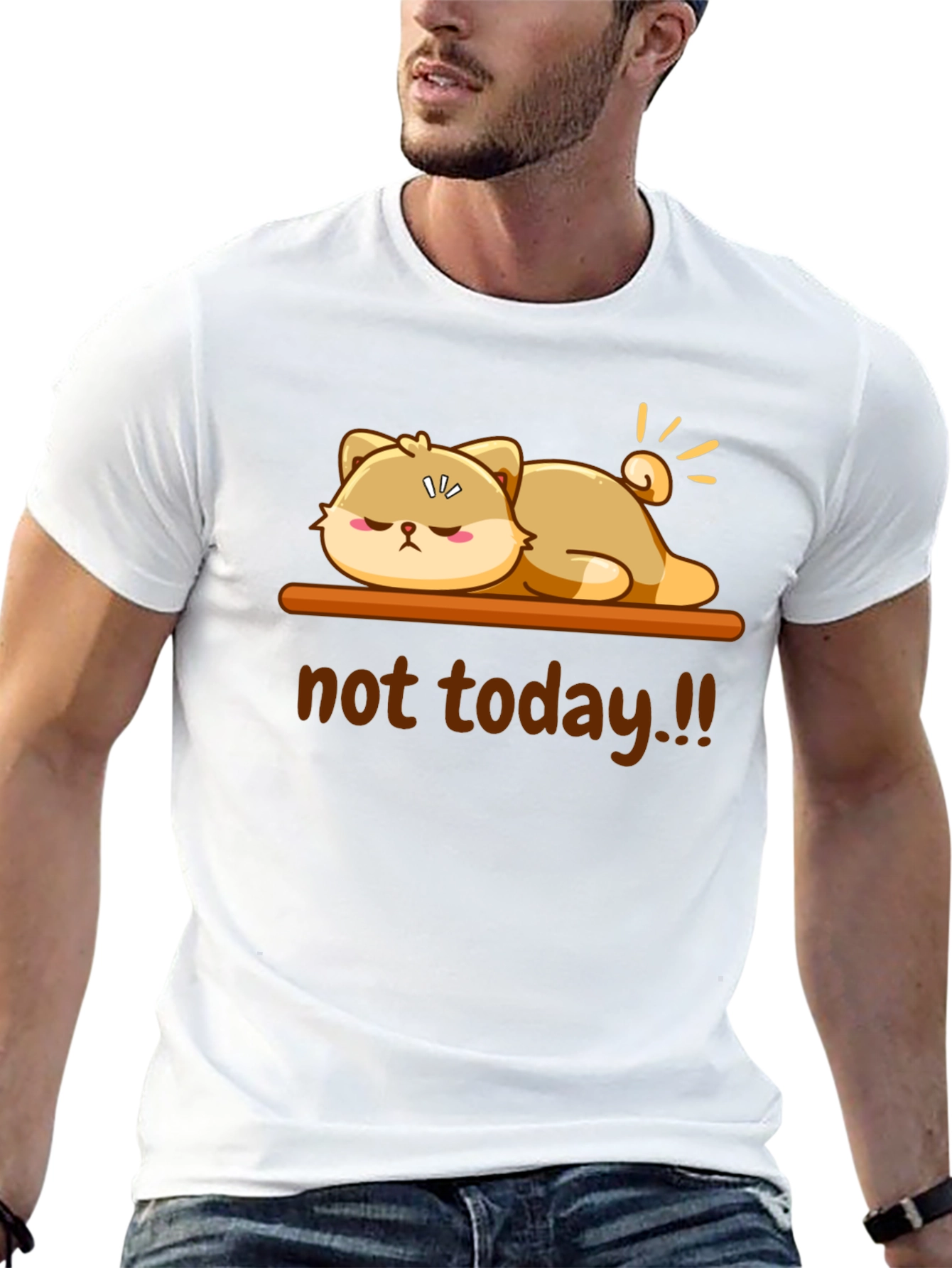 Black Not Today Funny Graphic T-Shirt view 13