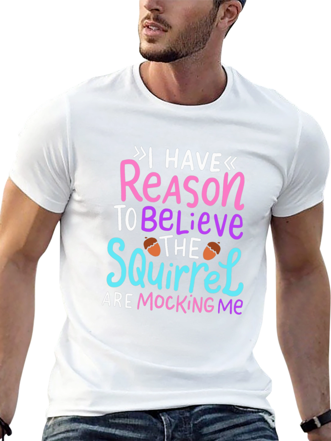 Black Squirrel Mocking Me Graphic Tee - Funny Novelty T-Shirt view 13