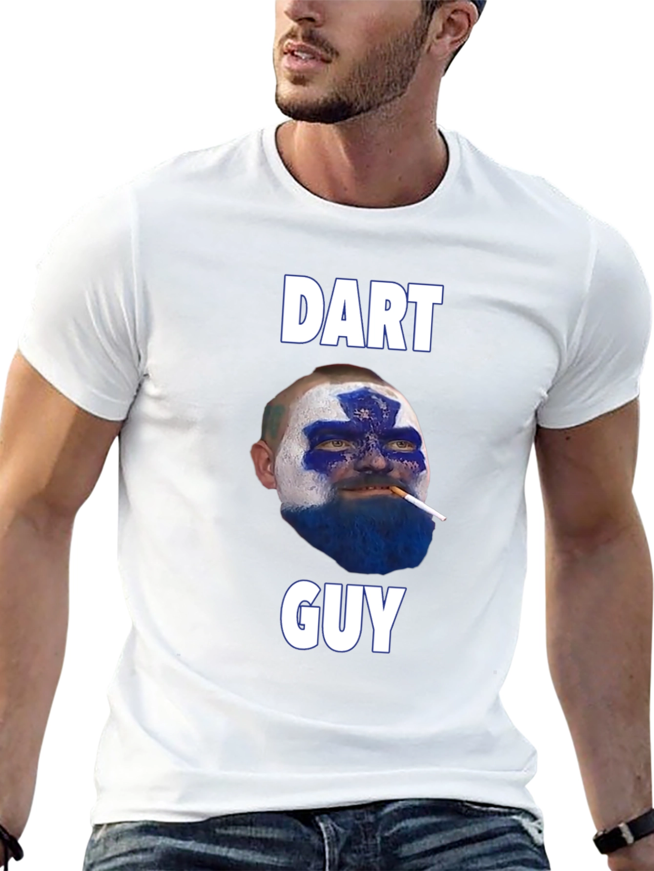 Black Dart Guy T-Shirt - Funny Graphic Tee view 13