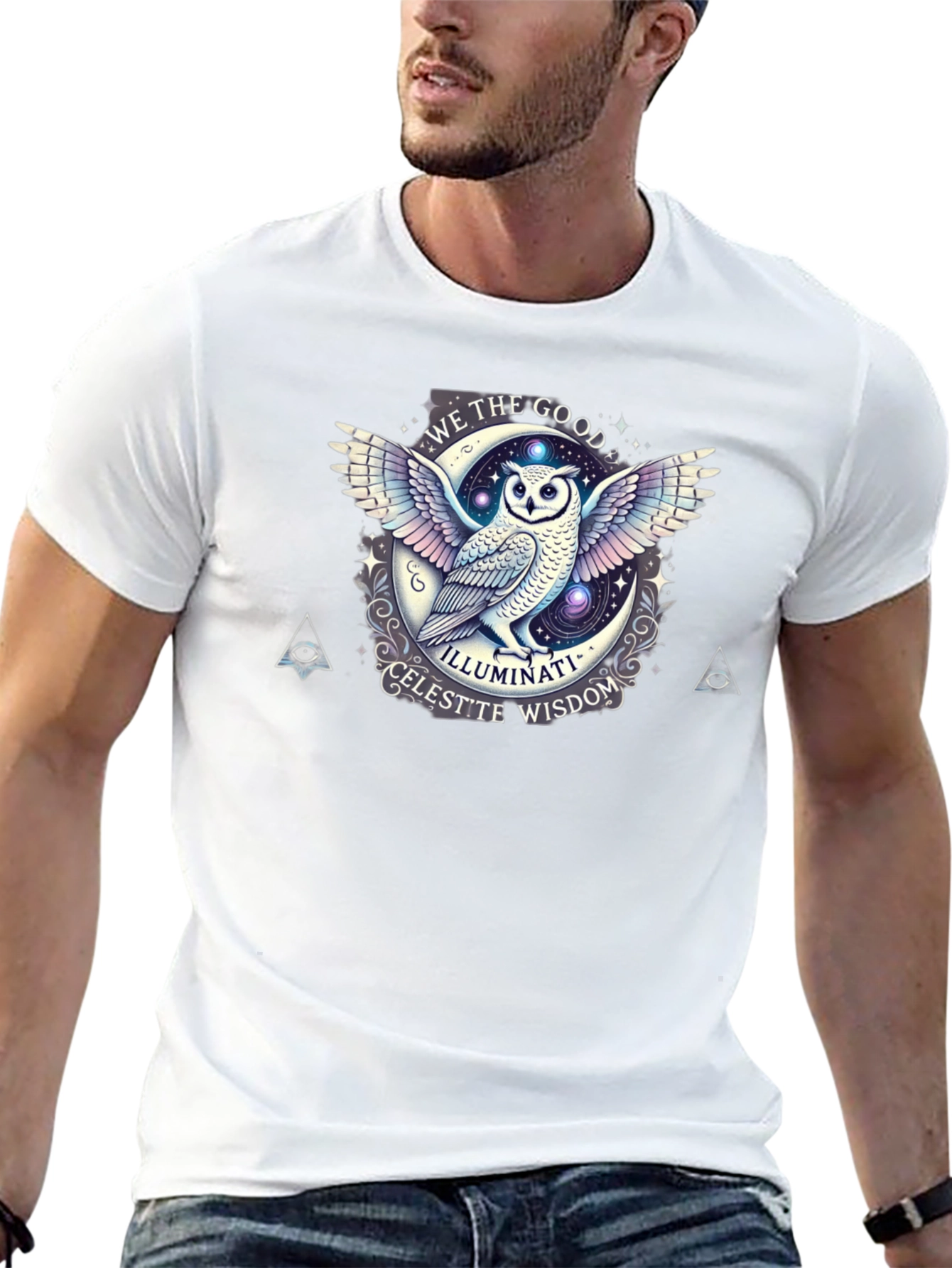 Black Illuminati Owl Graphic Tee - Celest'te Wisdom T-Shirt view 13
