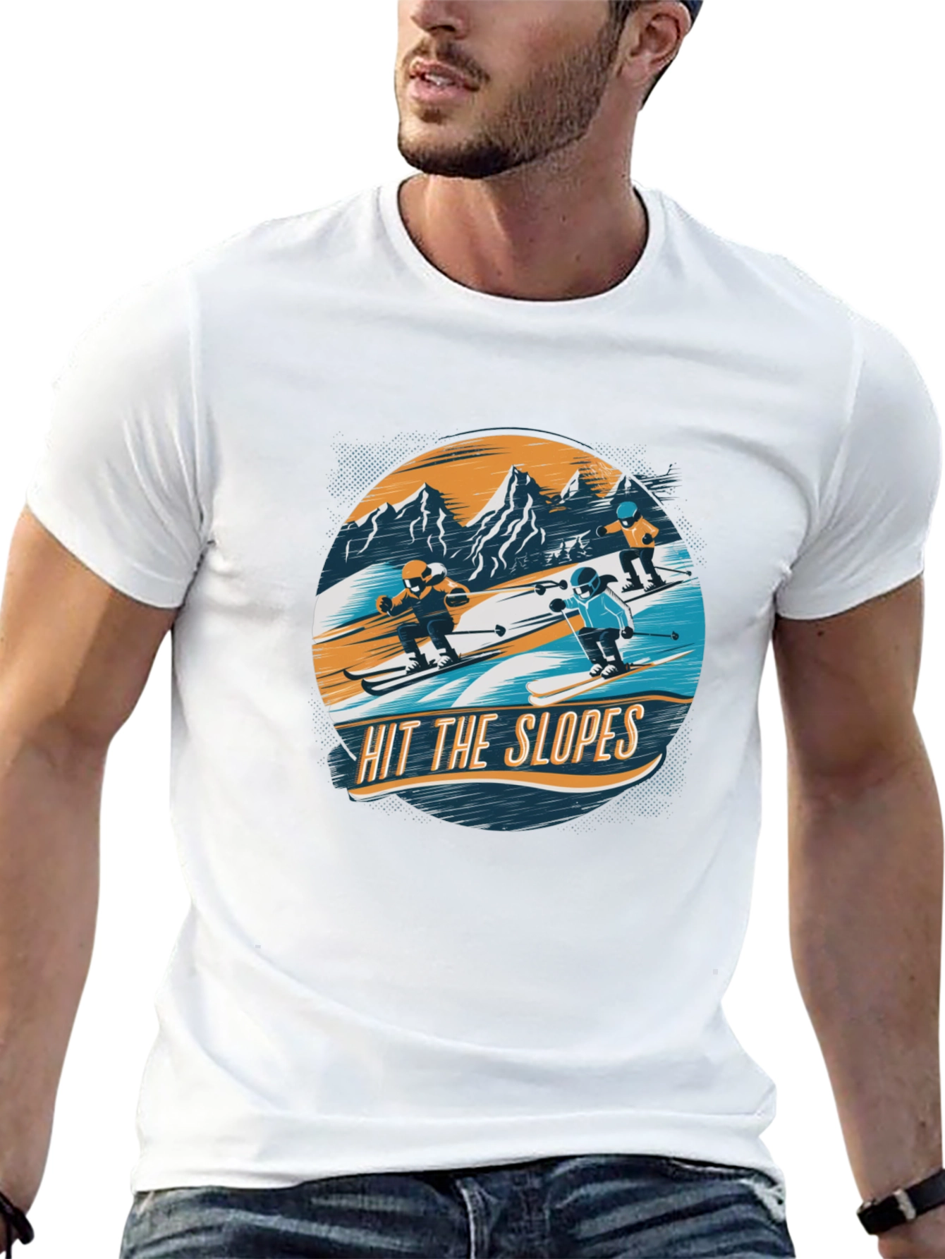 Hit the Slopes Graphic Tee - Black Cotton T-Shirt - 13
