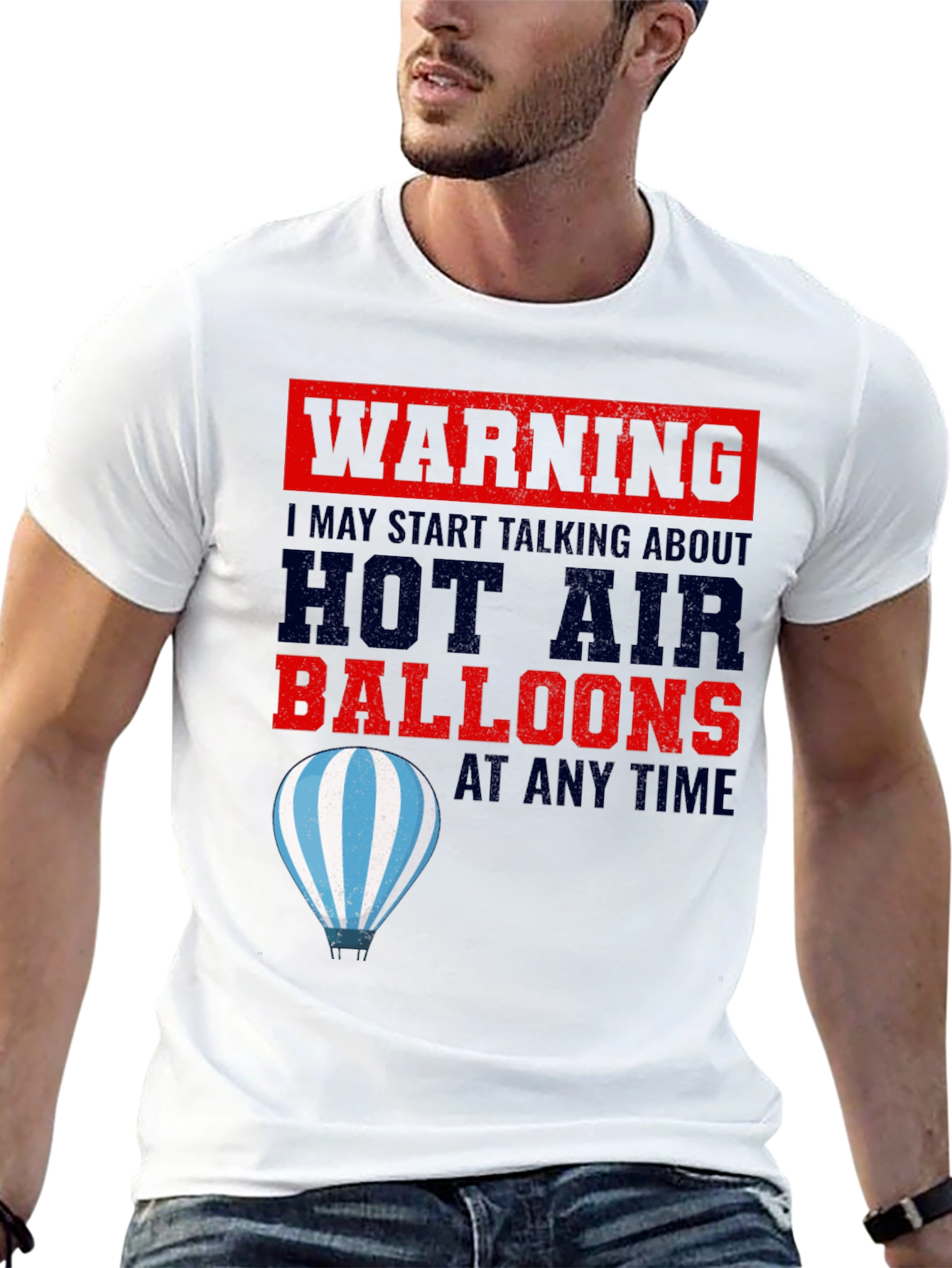 Black Warning Hot Air Balloons T-Shirt view 13