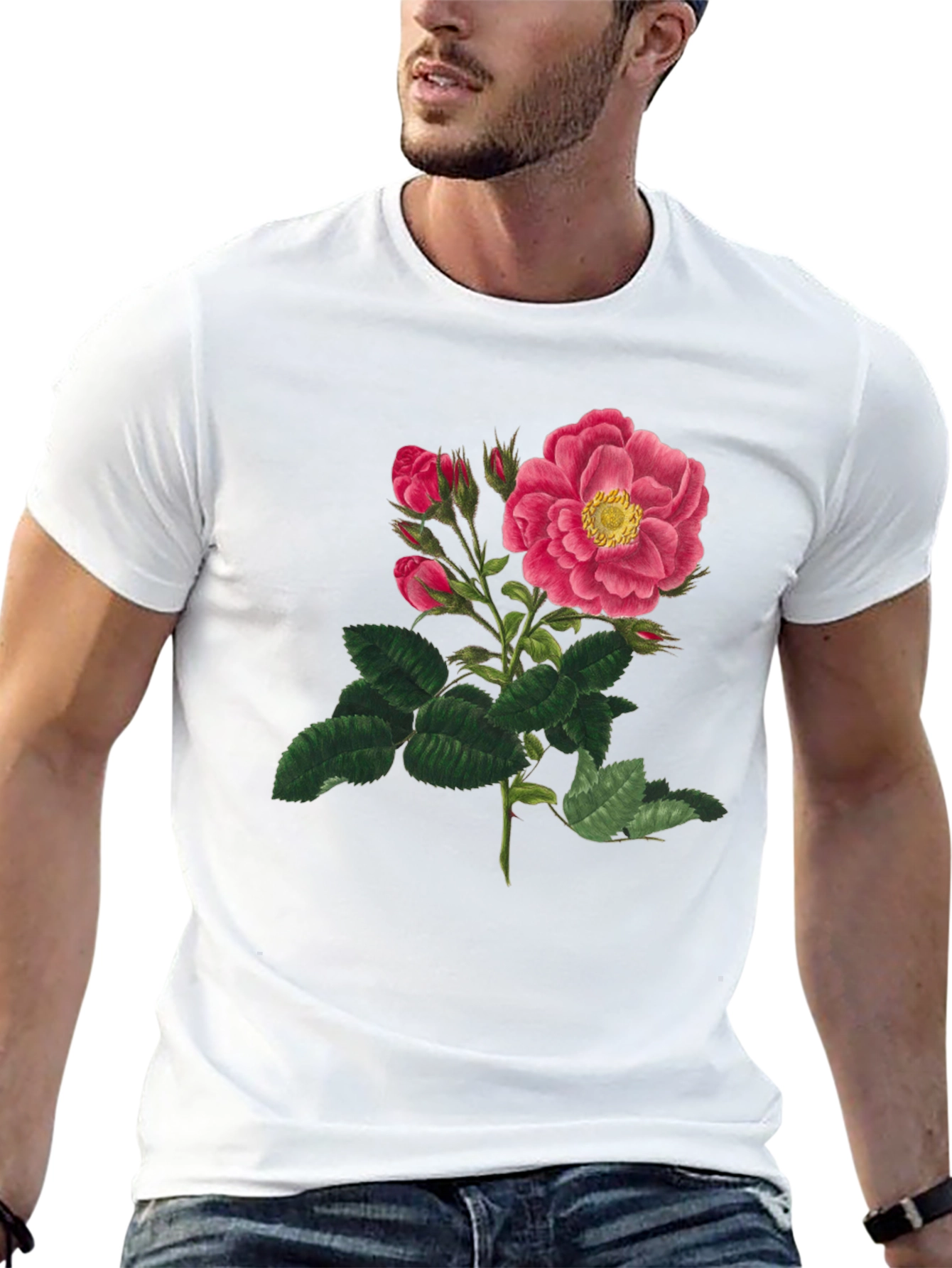 Black Vintage Rose Graphic T-Shirt - Black view 13