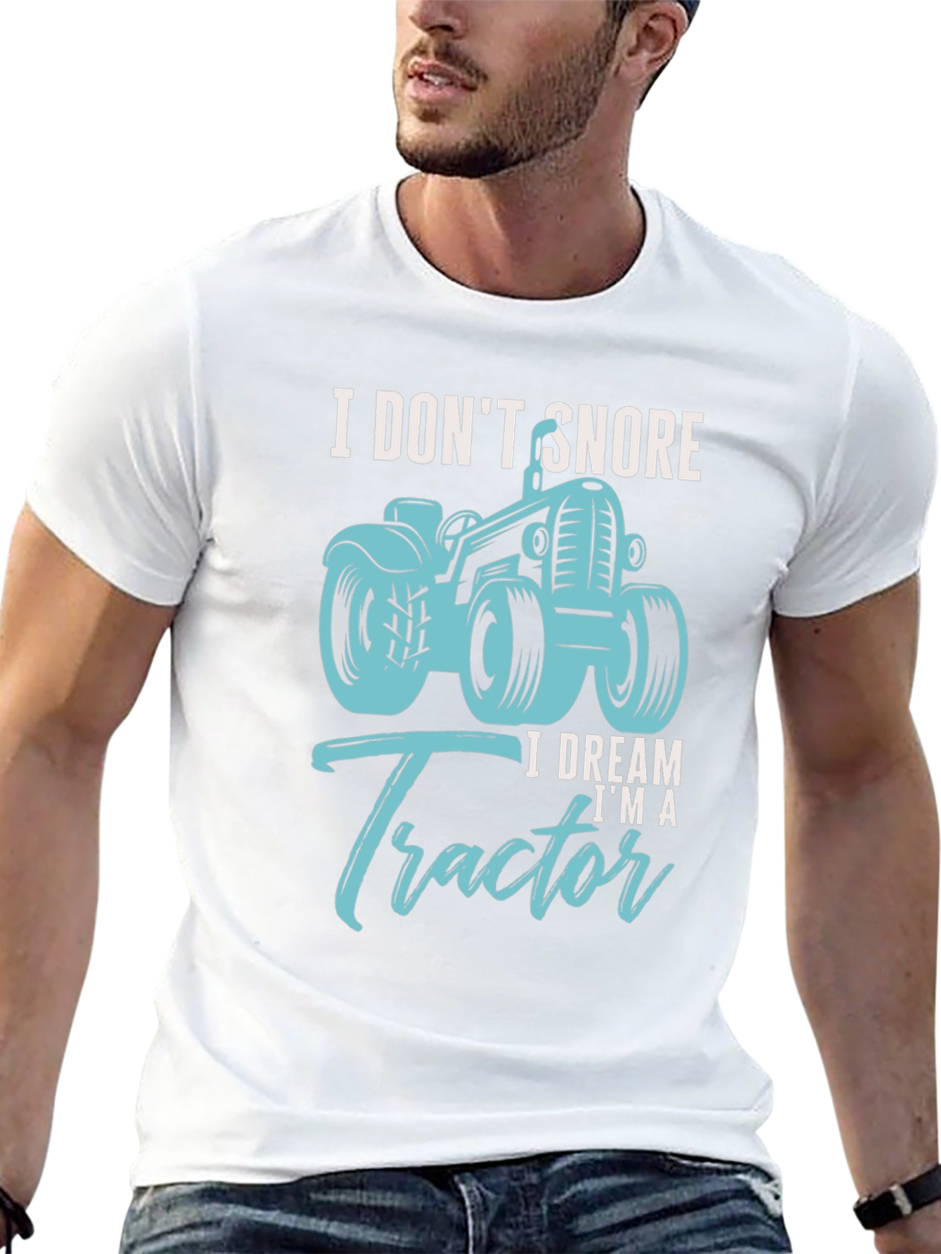 Black I Don't Snore I Dream I'm A Tractor Black T-Shirt view 13