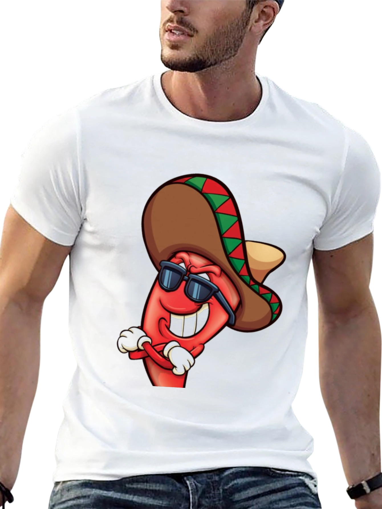 Black Cool Chili Pepper Graphic Tee view 13