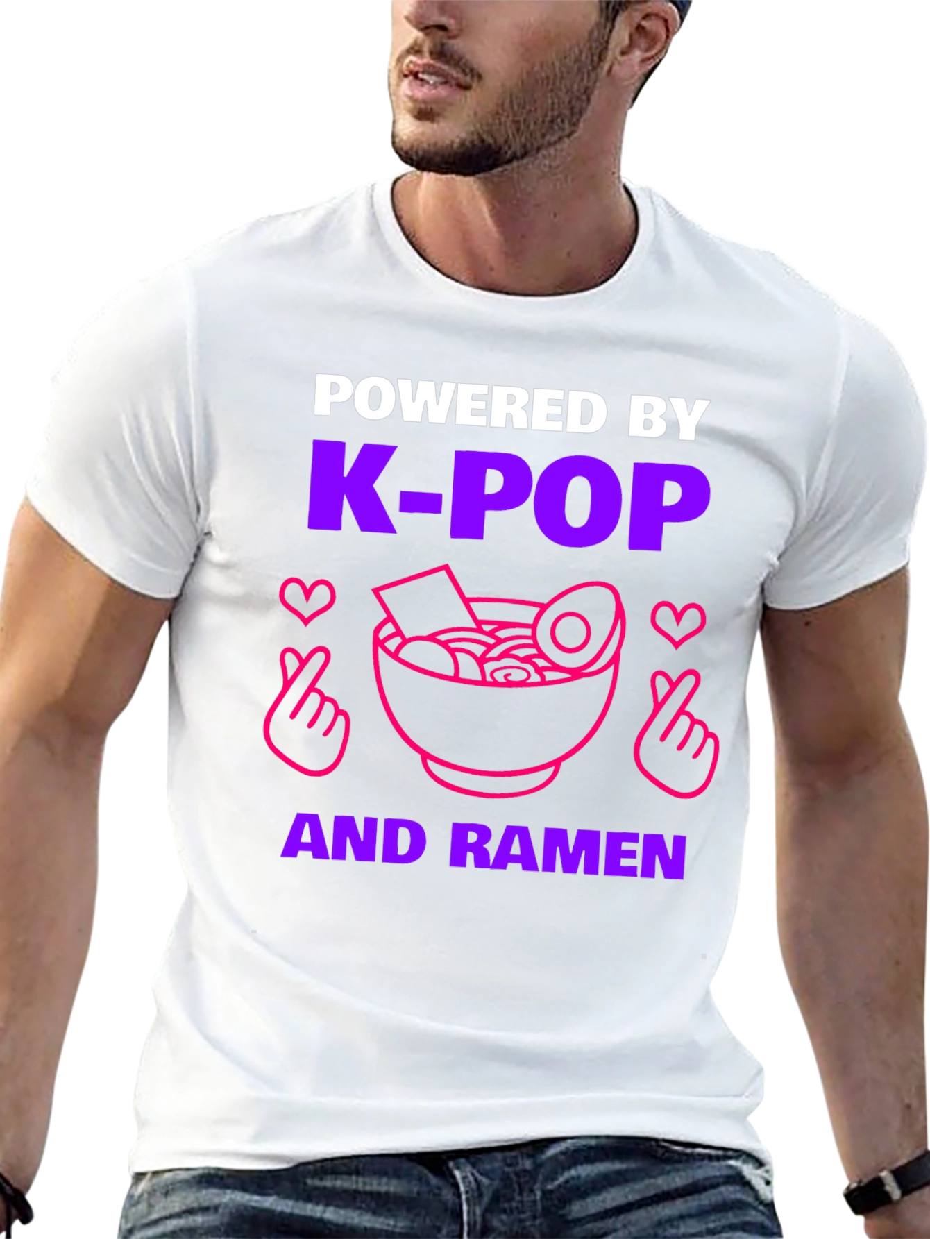 Black K-Pop & Ramen Powered T-Shirt view 13