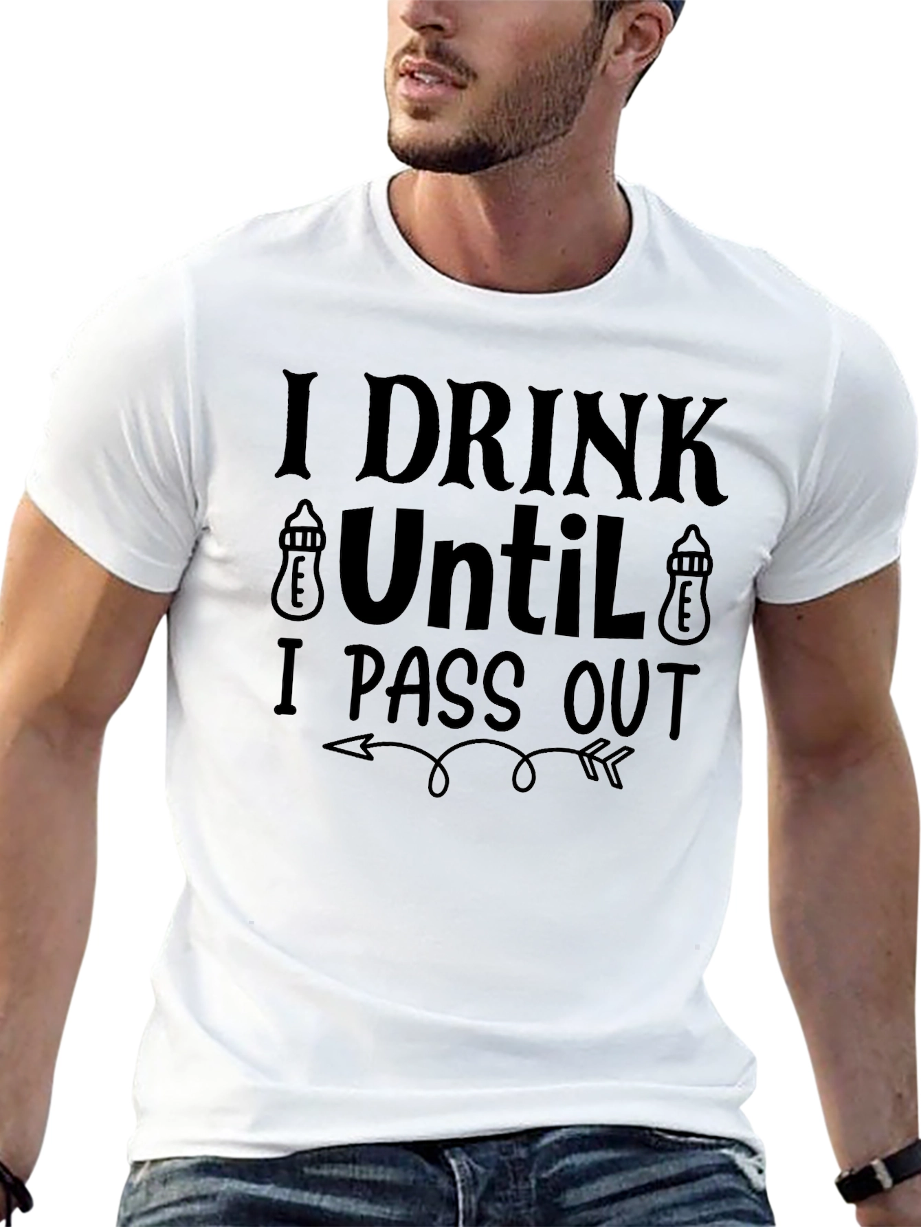 Black Funny "I Drink Until I Pass Out" Graphic Tee view 13
