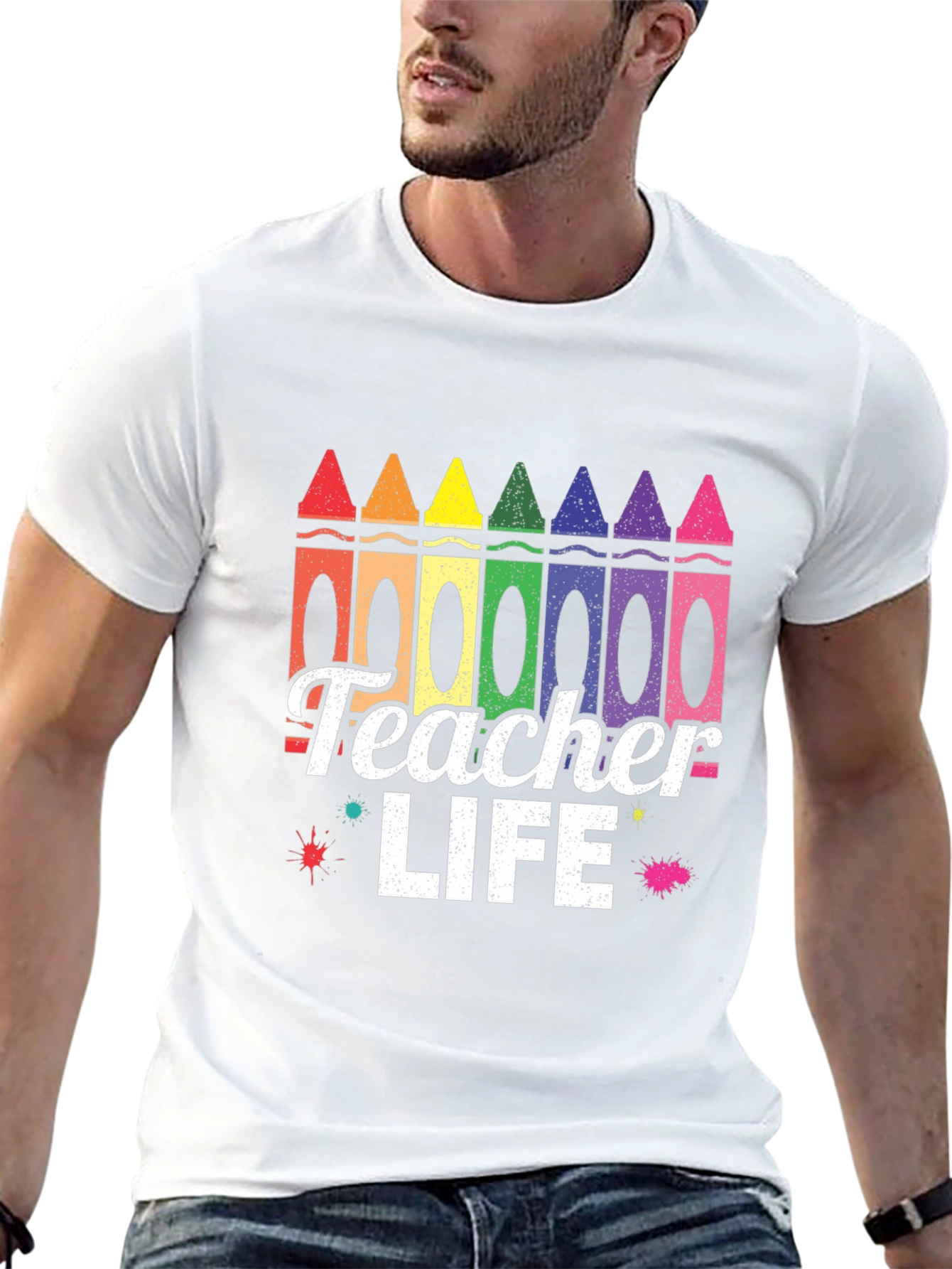 Black Teacher Life Crayon T-Shirt view 13