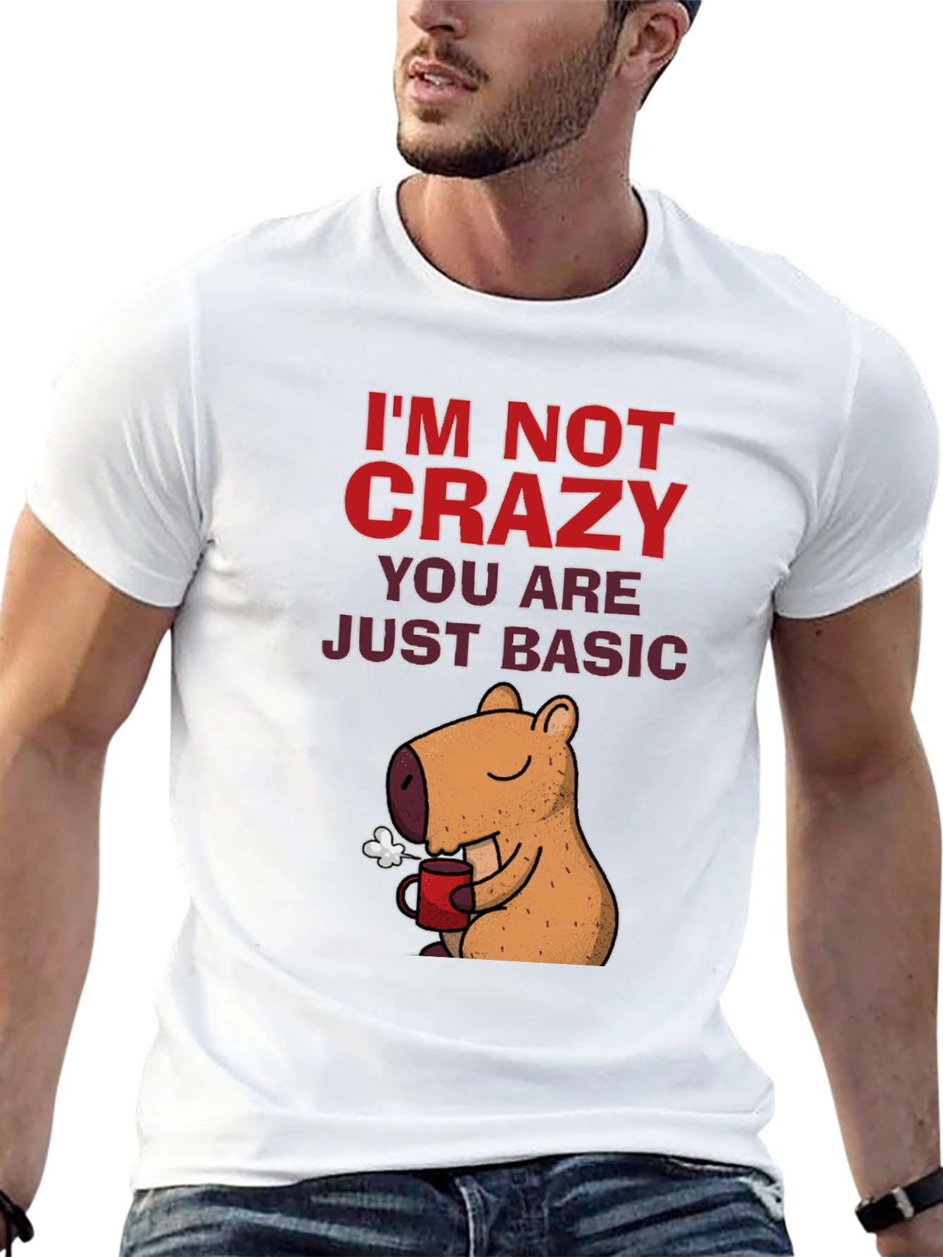 Black I'm Not Crazy Capybara T-Shirt view 13