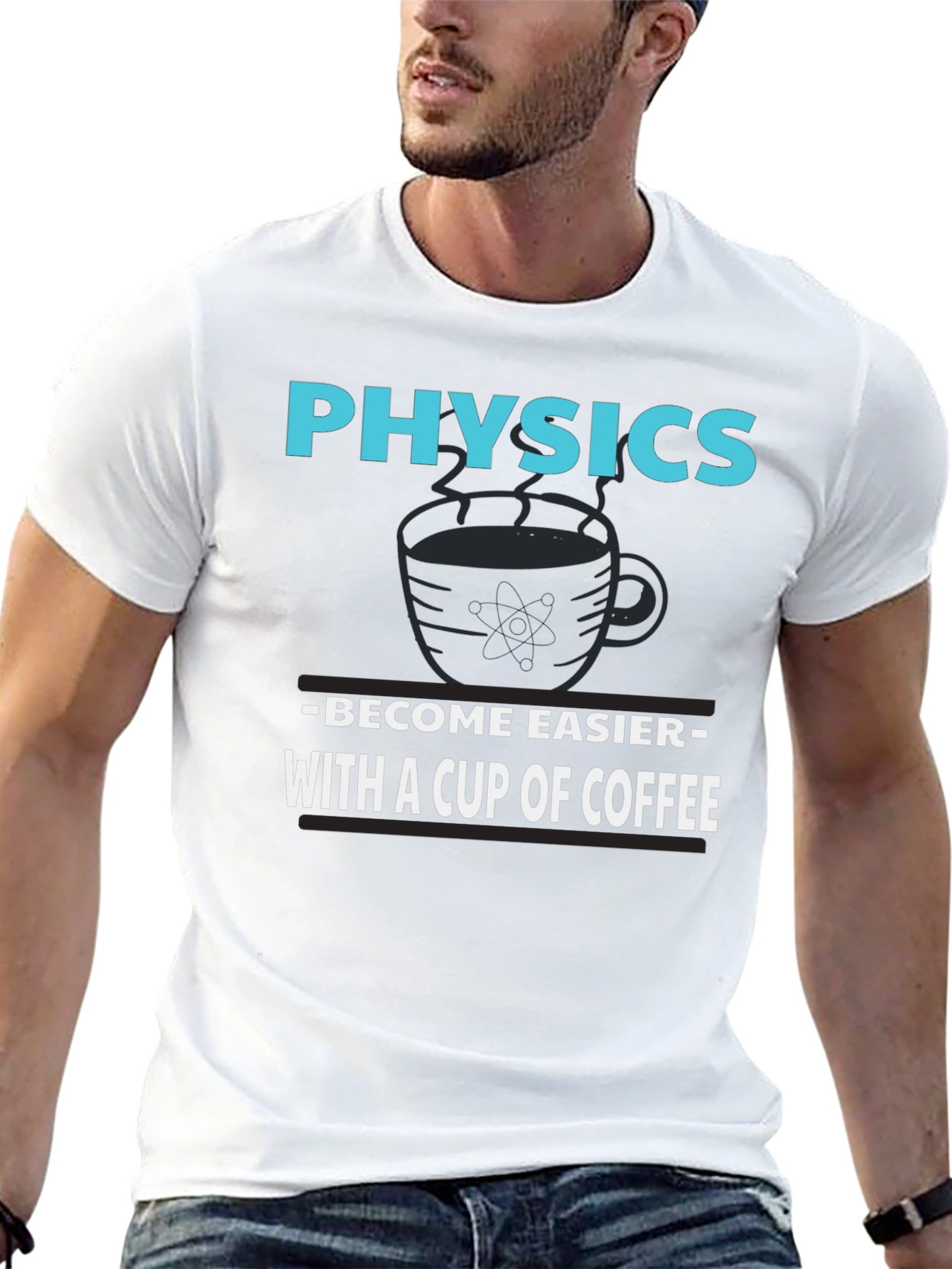 Black Physics & Coffee T-Shirt - Become Easier With a Cup of Coffee view 13