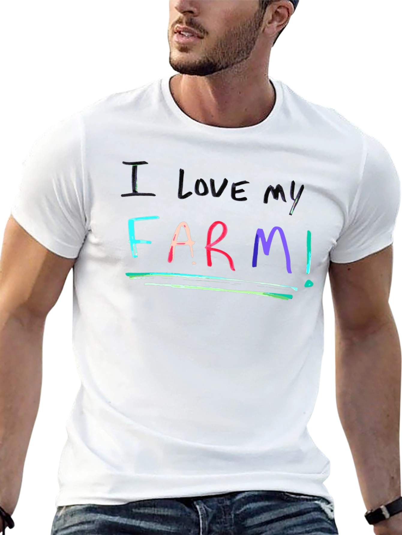 Black I Love My Farm T-Shirt view 13