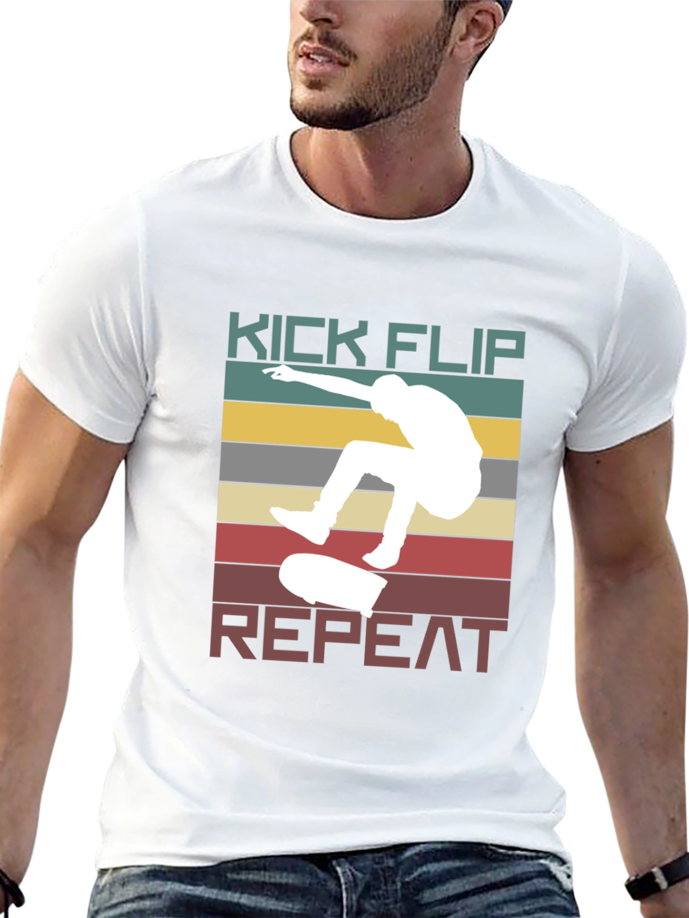 Black Kick Flip Repeat Graphic Tee view 13
