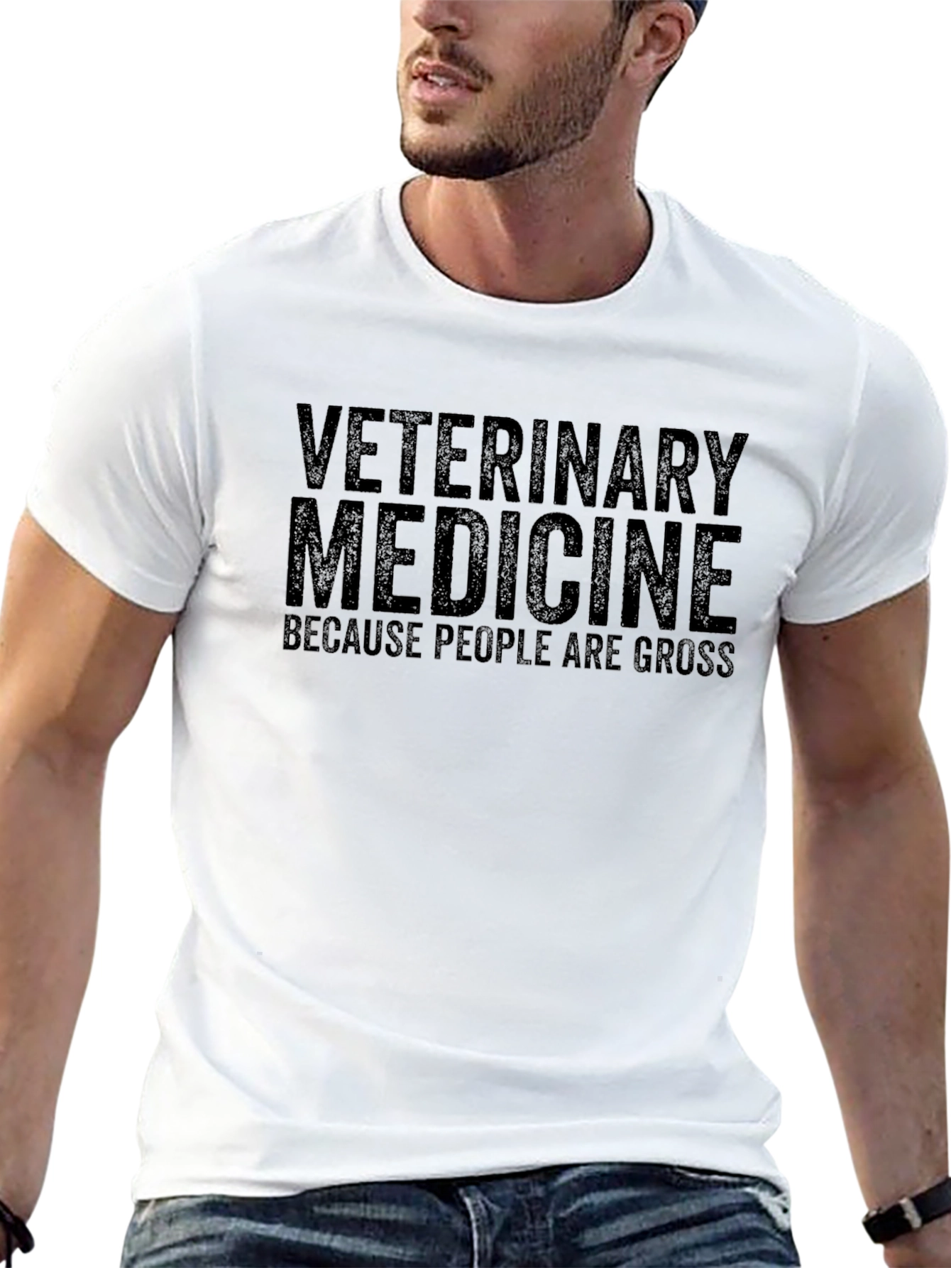 Black Veterinary Medicine Slogan T-Shirt view 13