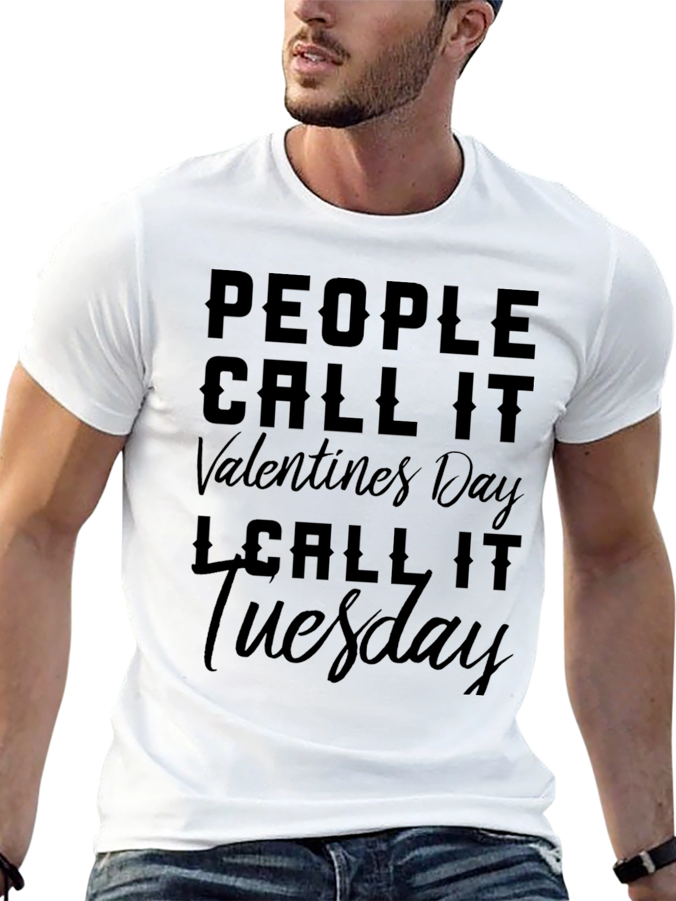 Black Funny Anti-Valentine's Day T-Shirt - Tuesday Humor view 13