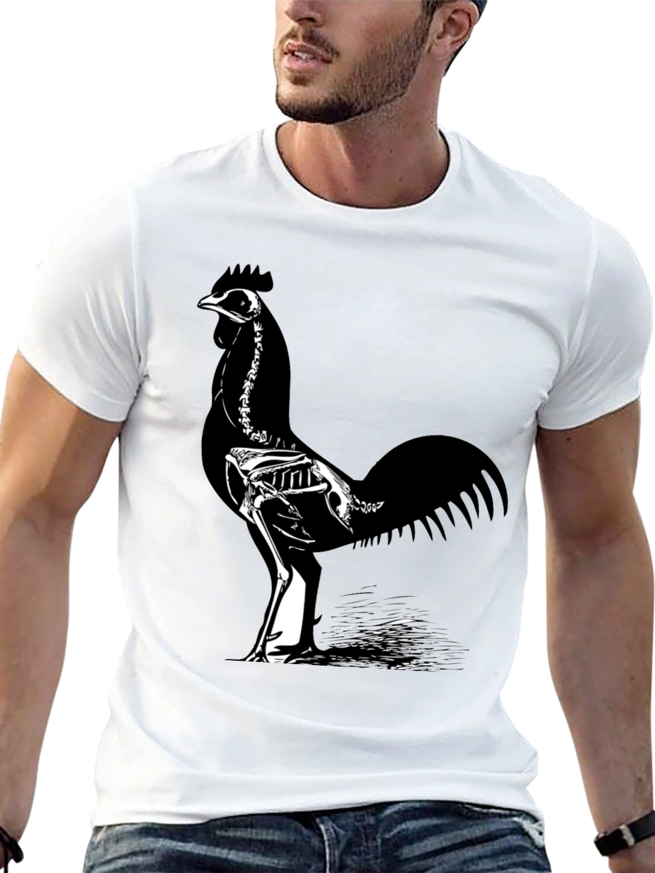 Black Skeleton Rooster T-Shirt - Black view 13