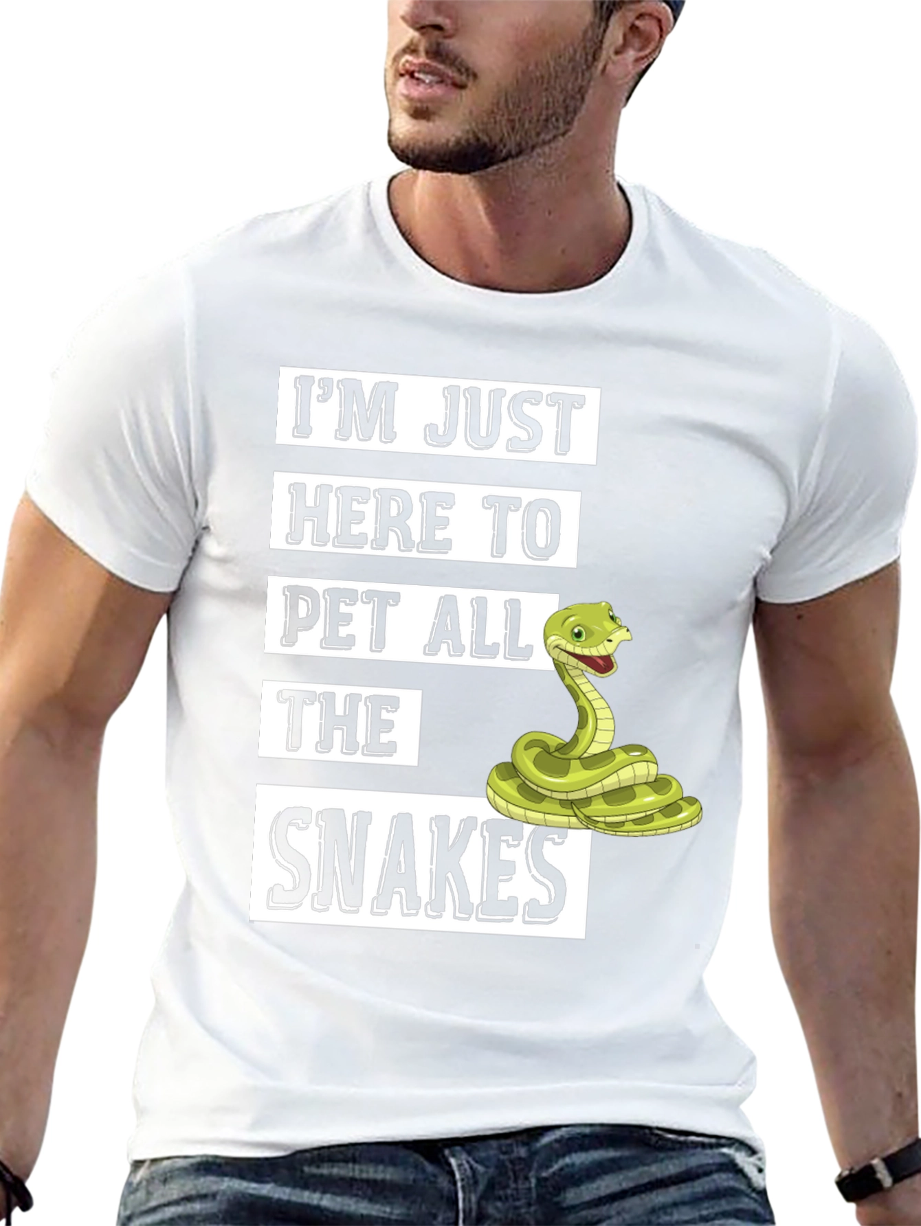 Black I'm Just Here to Pet All The Snakes T-Shirt view 13