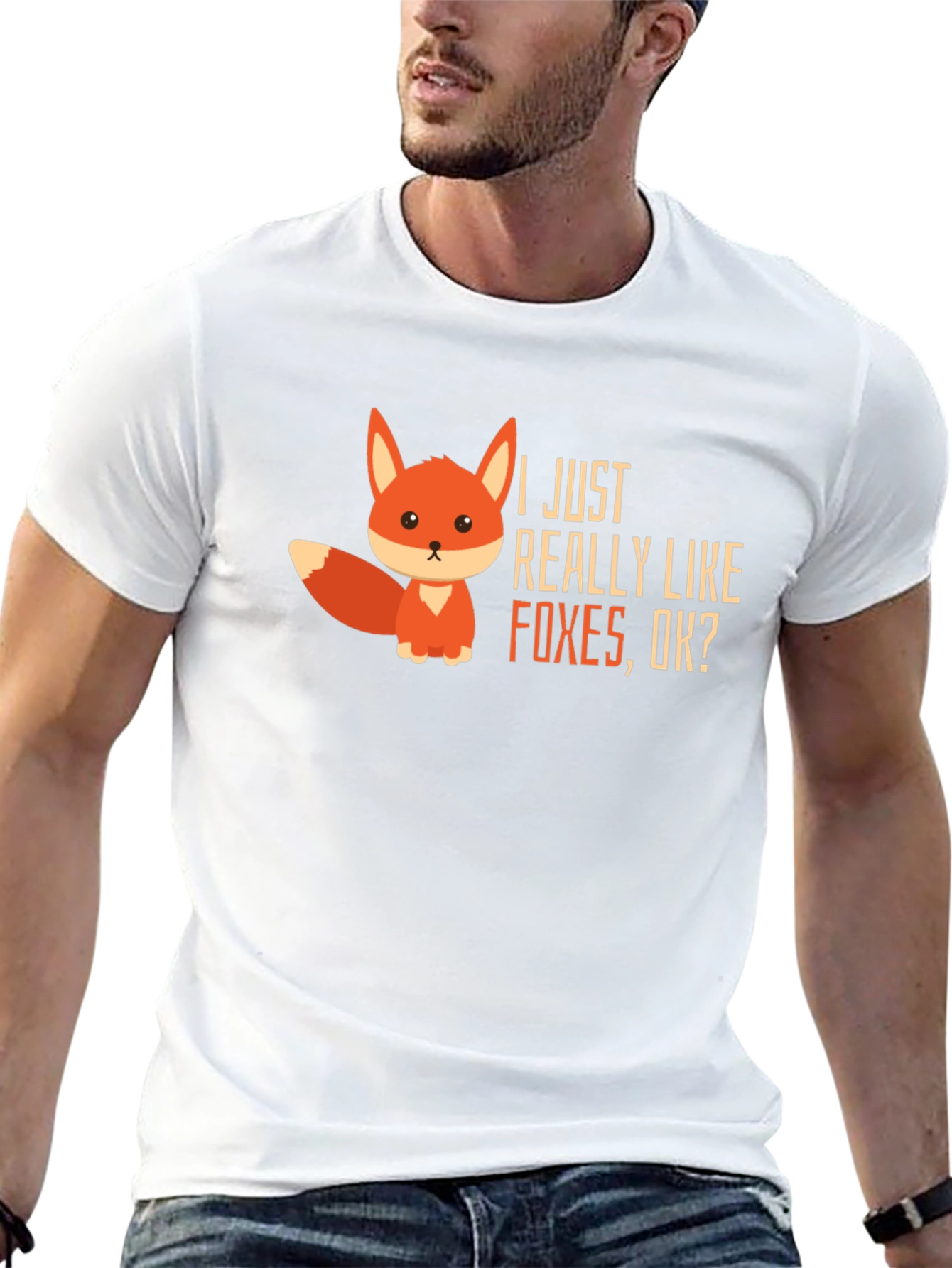 Black Cute Fox Graphic Tee - I Just Really Like Foxes view 13