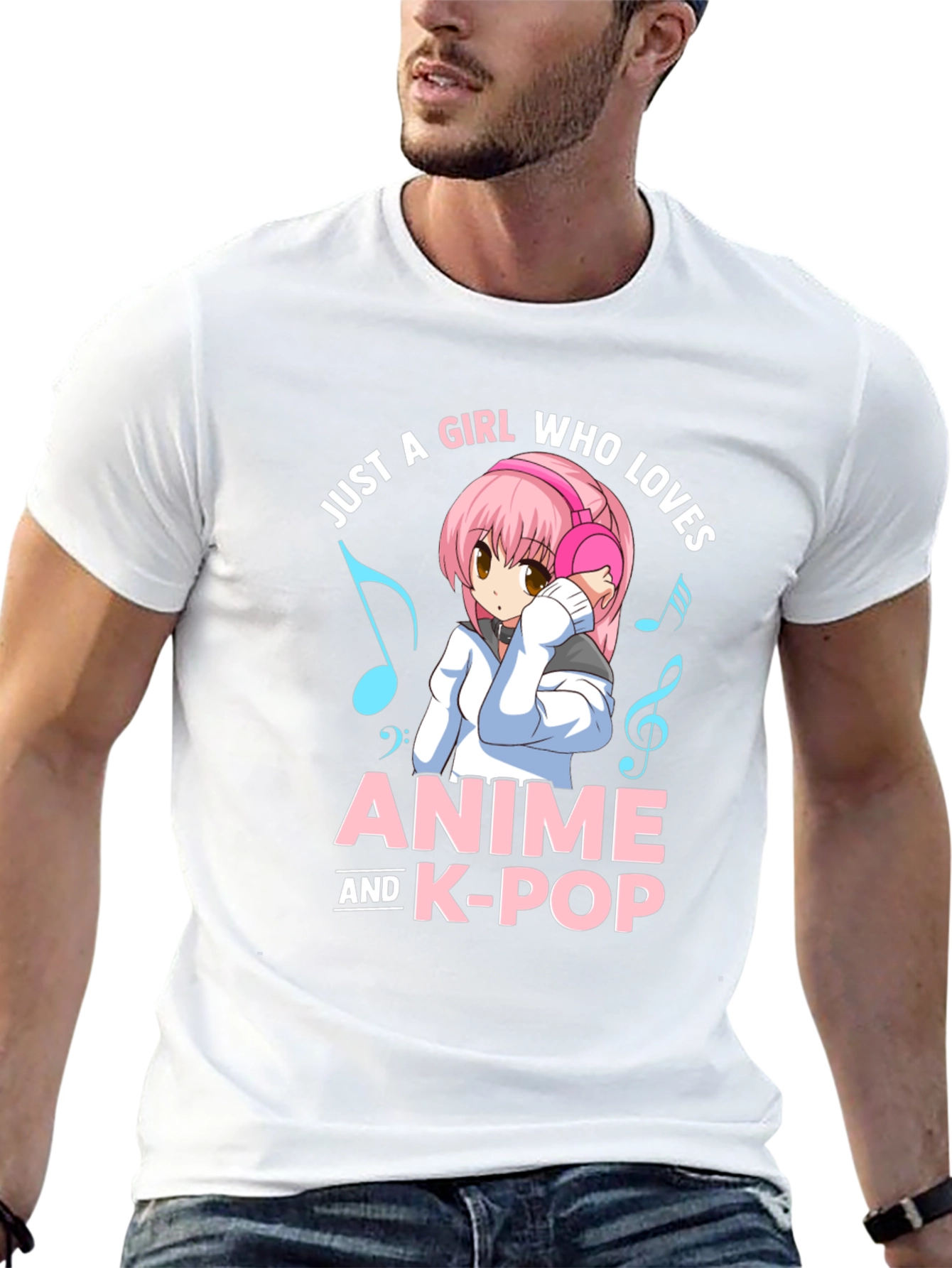 Black Anime & K-Pop Lover T-Shirt - Kawaii Girl Design view 13