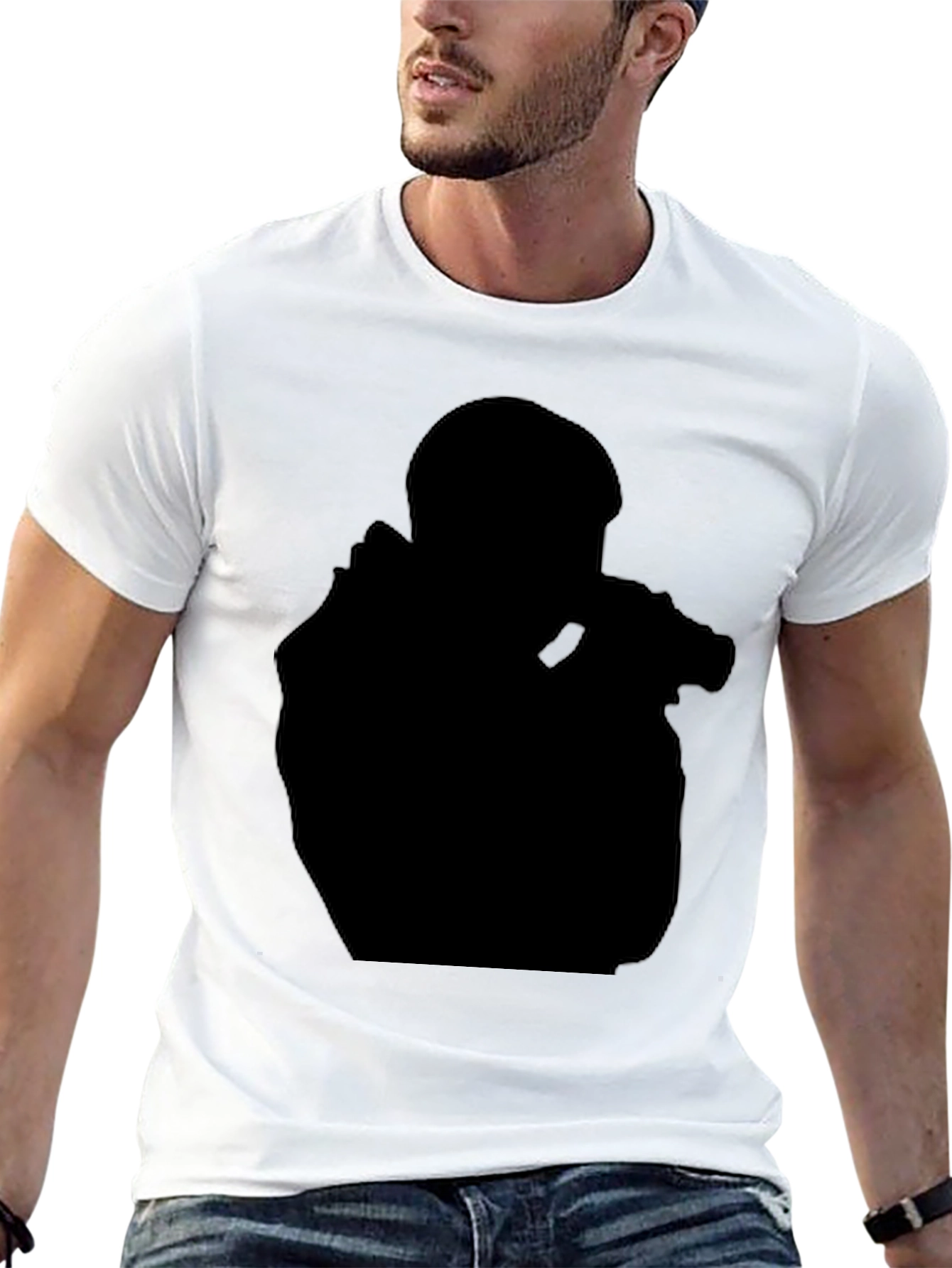 Black Black Graphic Tee - Silhouette Design view 13