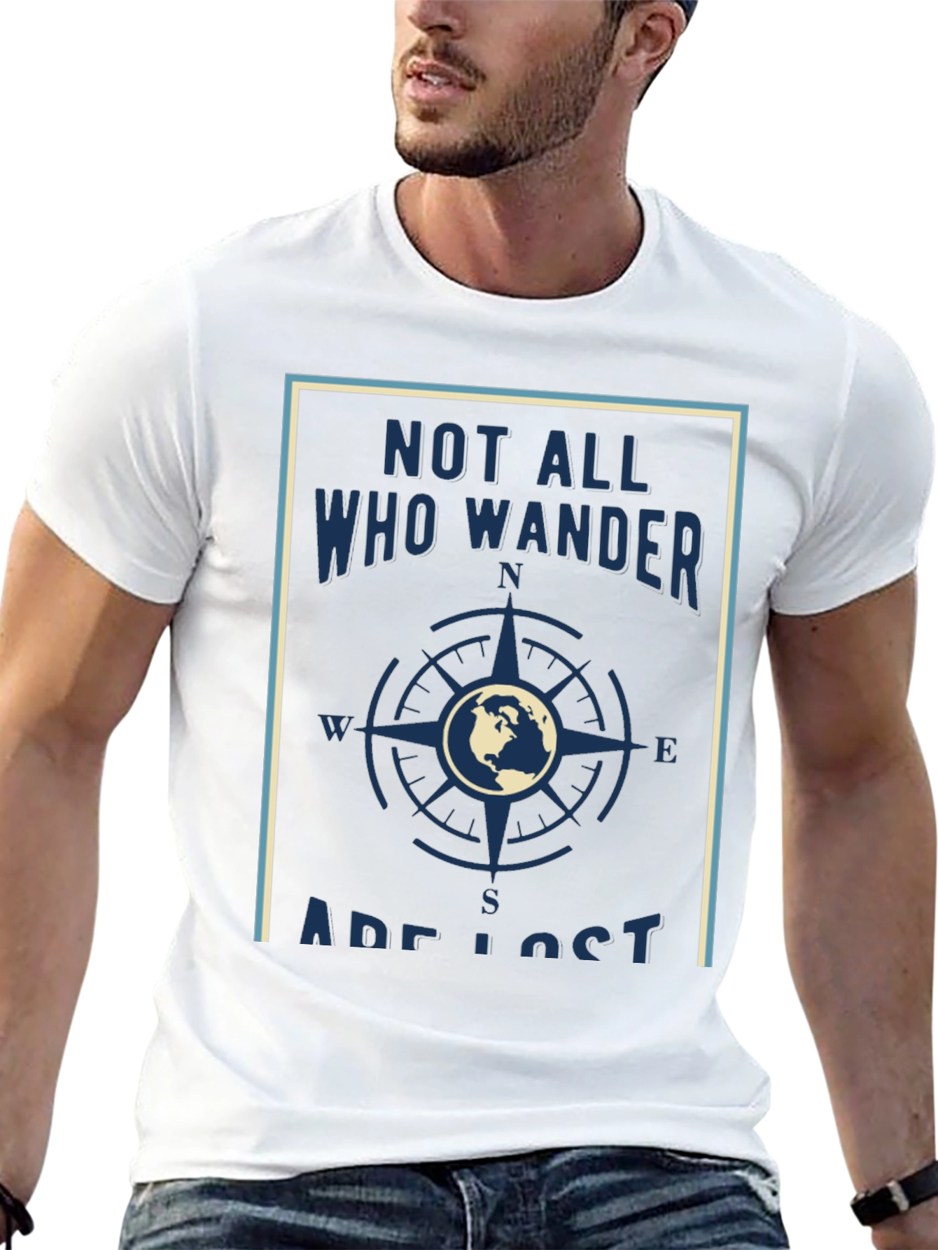 Black Wanderlust Graphic Tee - Not All Who Wander Are Lost T-Shirt view 13