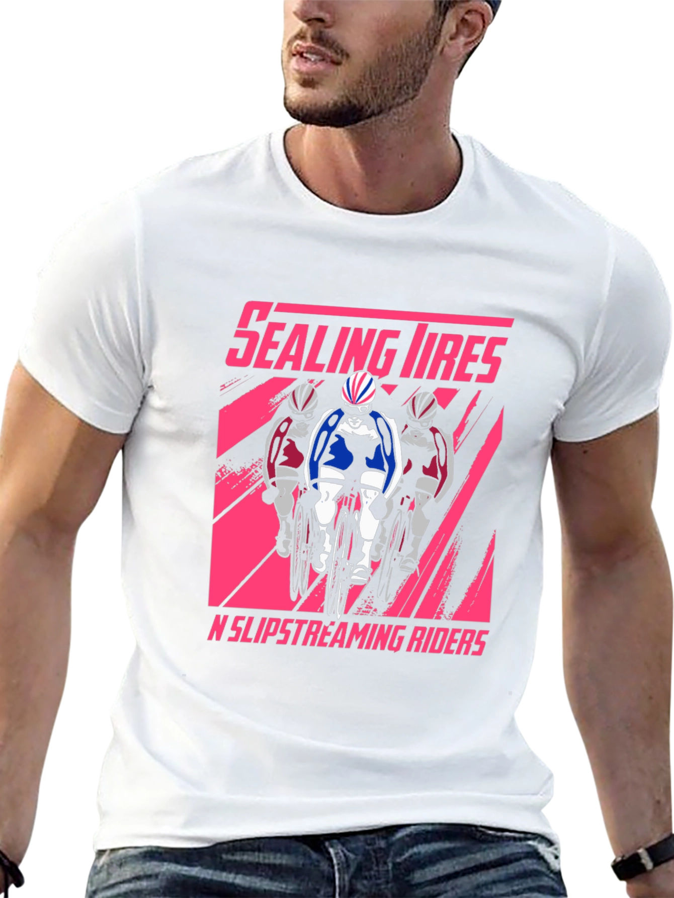 Black Sealing Tires Cycling T-Shirt - Slipstreaming Riders view 13