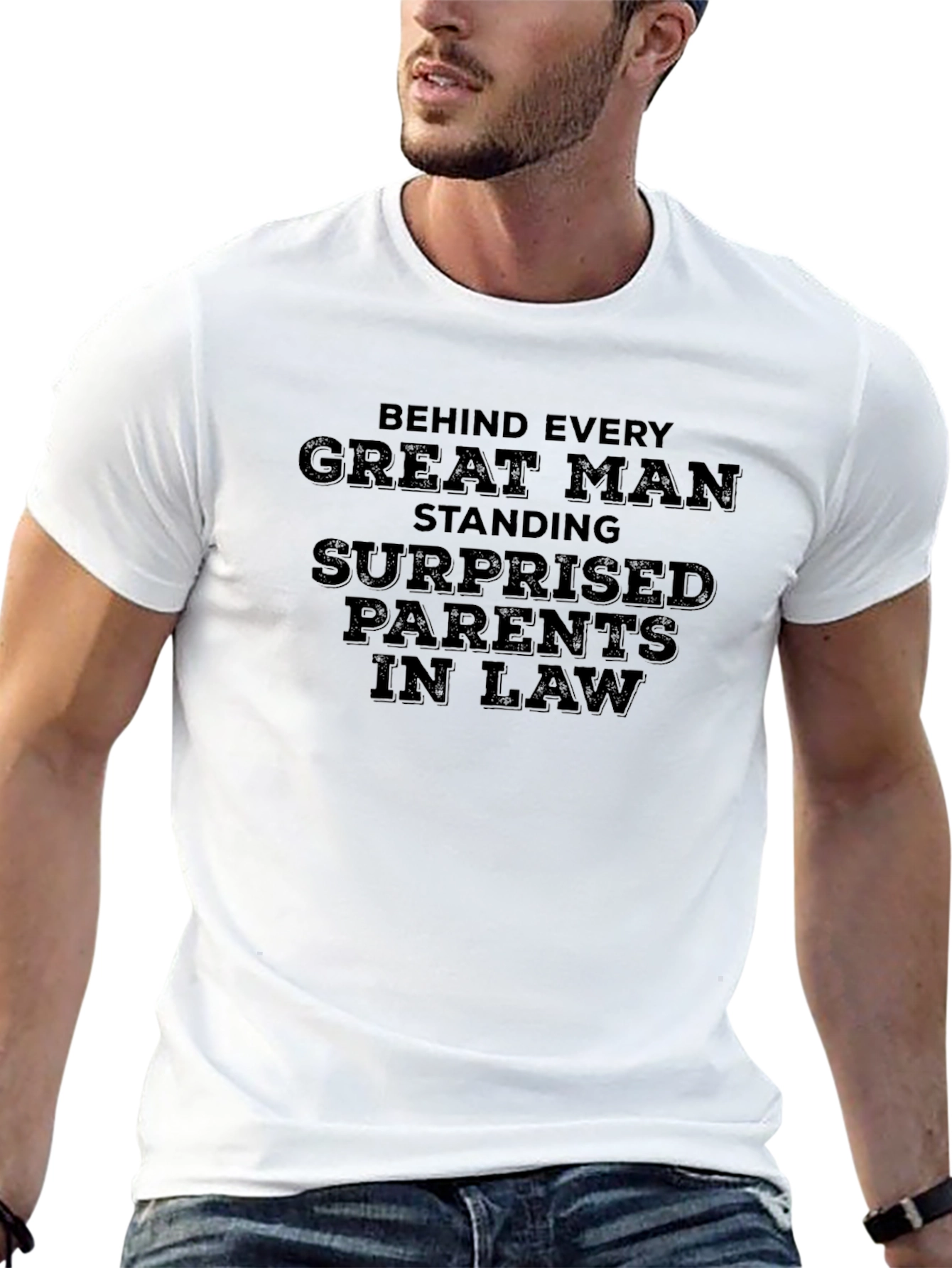 Black Funny "Surprised Parents-in-Law" Graphic T-Shirt view 13