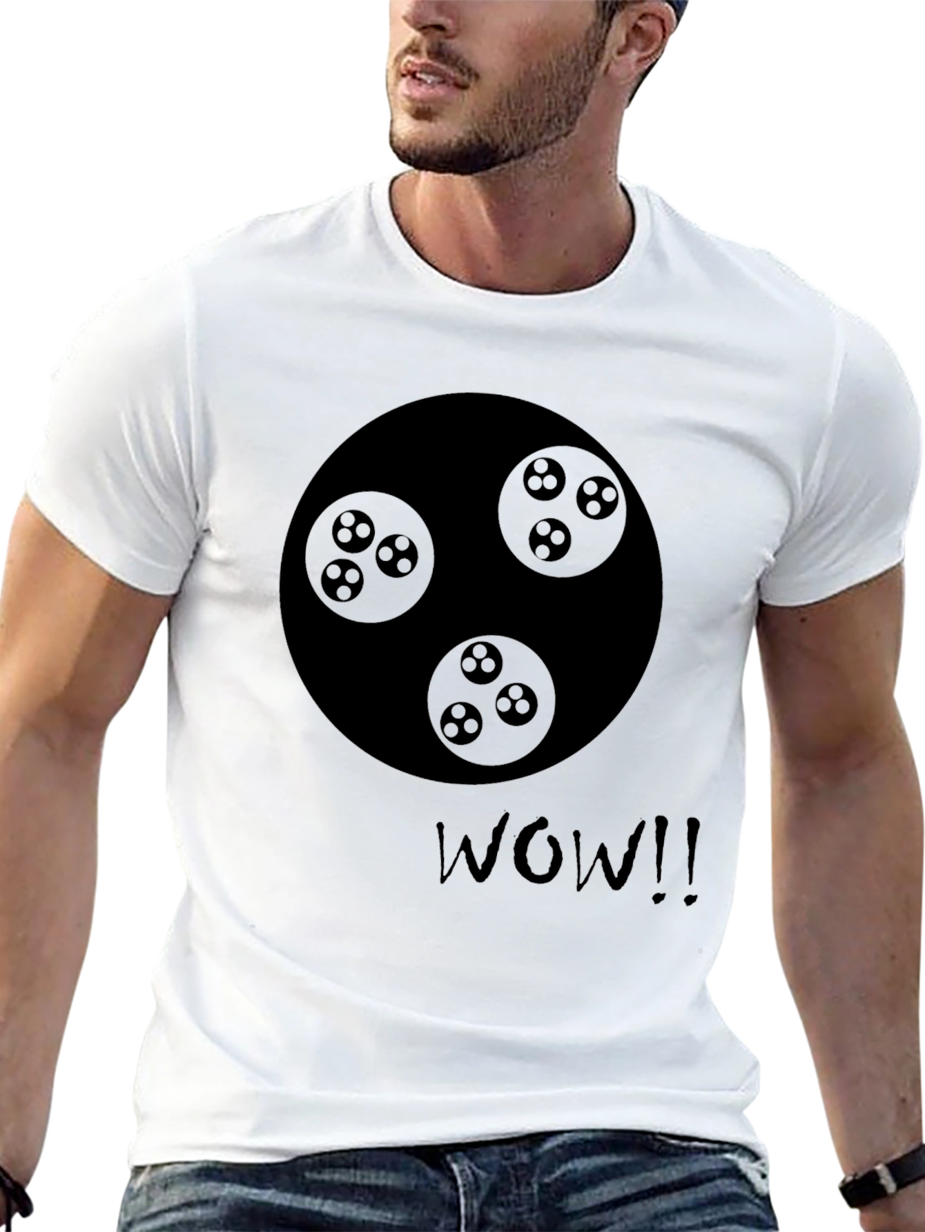 Black Novelty Graphic Print Crew Neck T-Shirt view 13