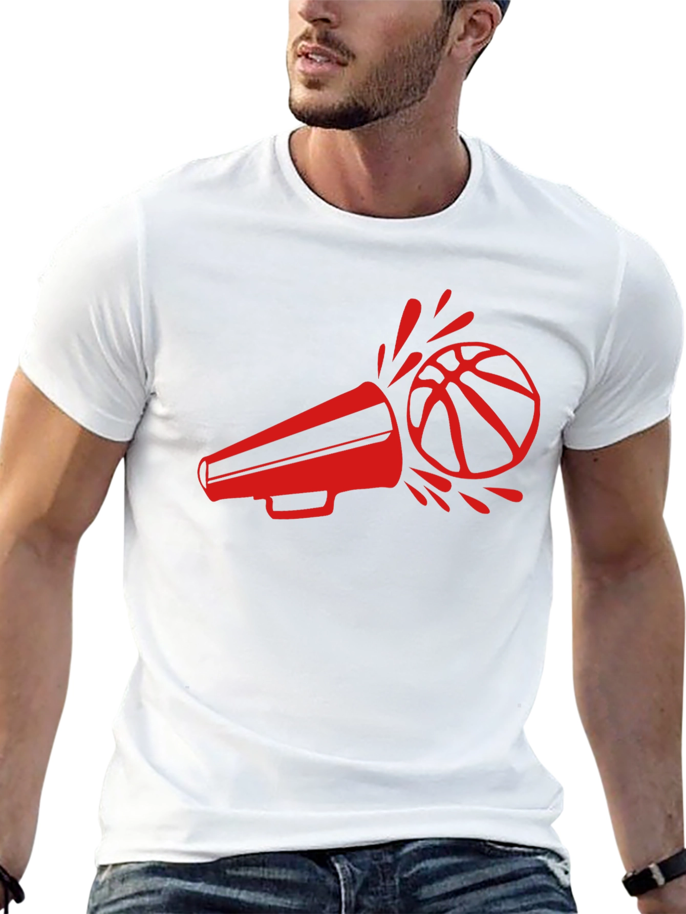 Black Basketball Megaphone Graphic Tee view 13