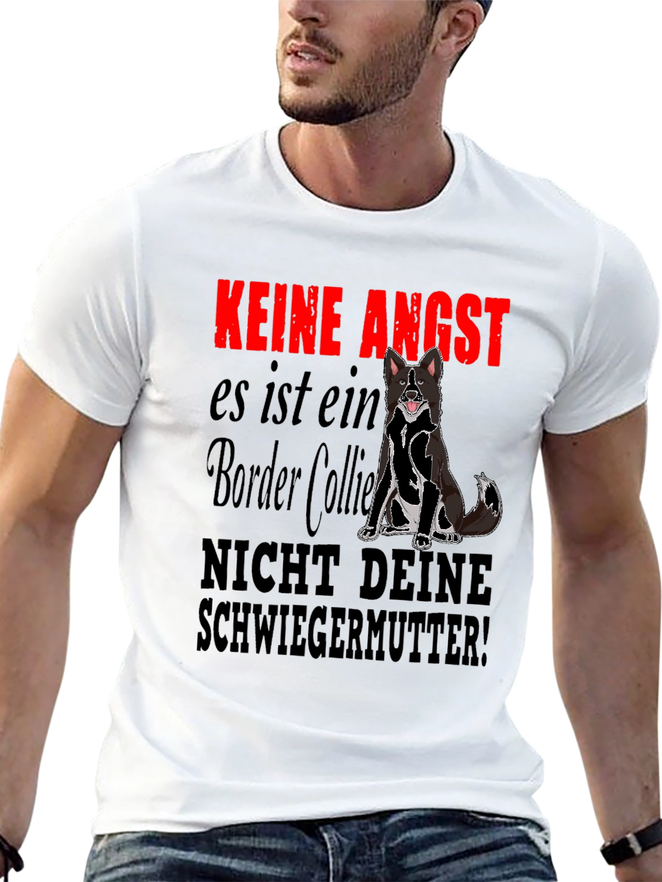 Black Keine Angst Border Collie Graphic T-Shirt view 13