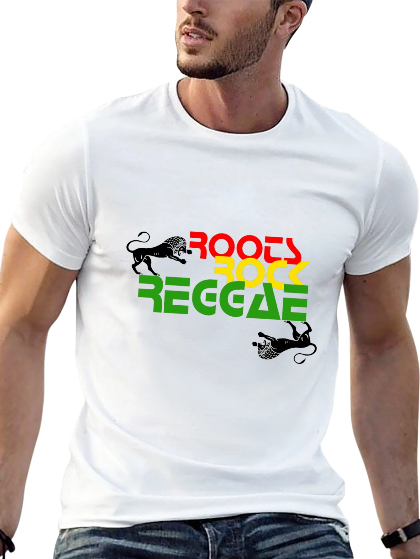 Black Roots Rock Reggae Graphic T-Shirt view 13