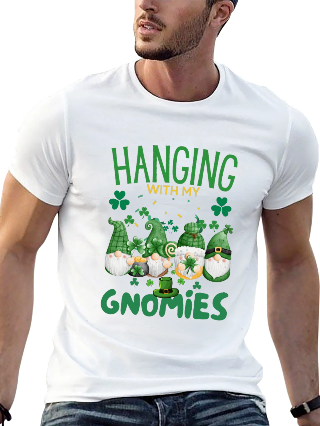 Black St. Patrick's Day Gnome T-Shirt view 13