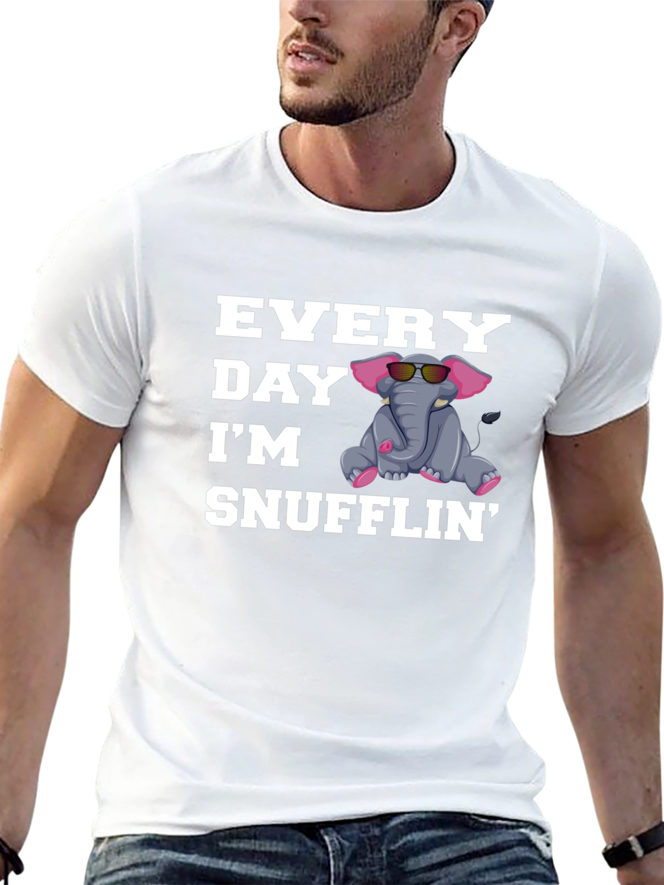 Black Everyday I'm Snufflin' Elephant T-Shirt view 13