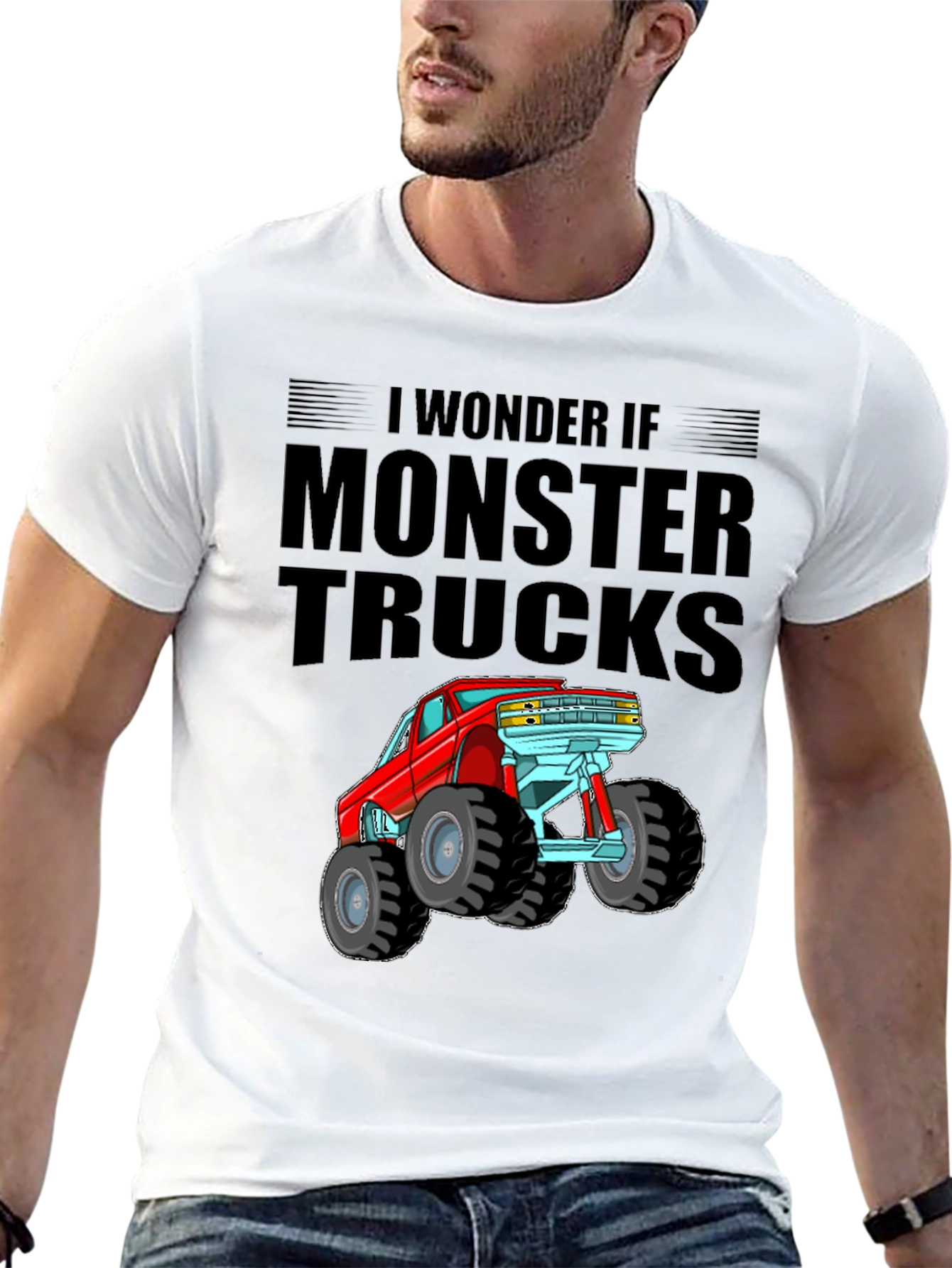 Black Monster Truck Graphic Tee - Black Cotton T-Shirt view 13