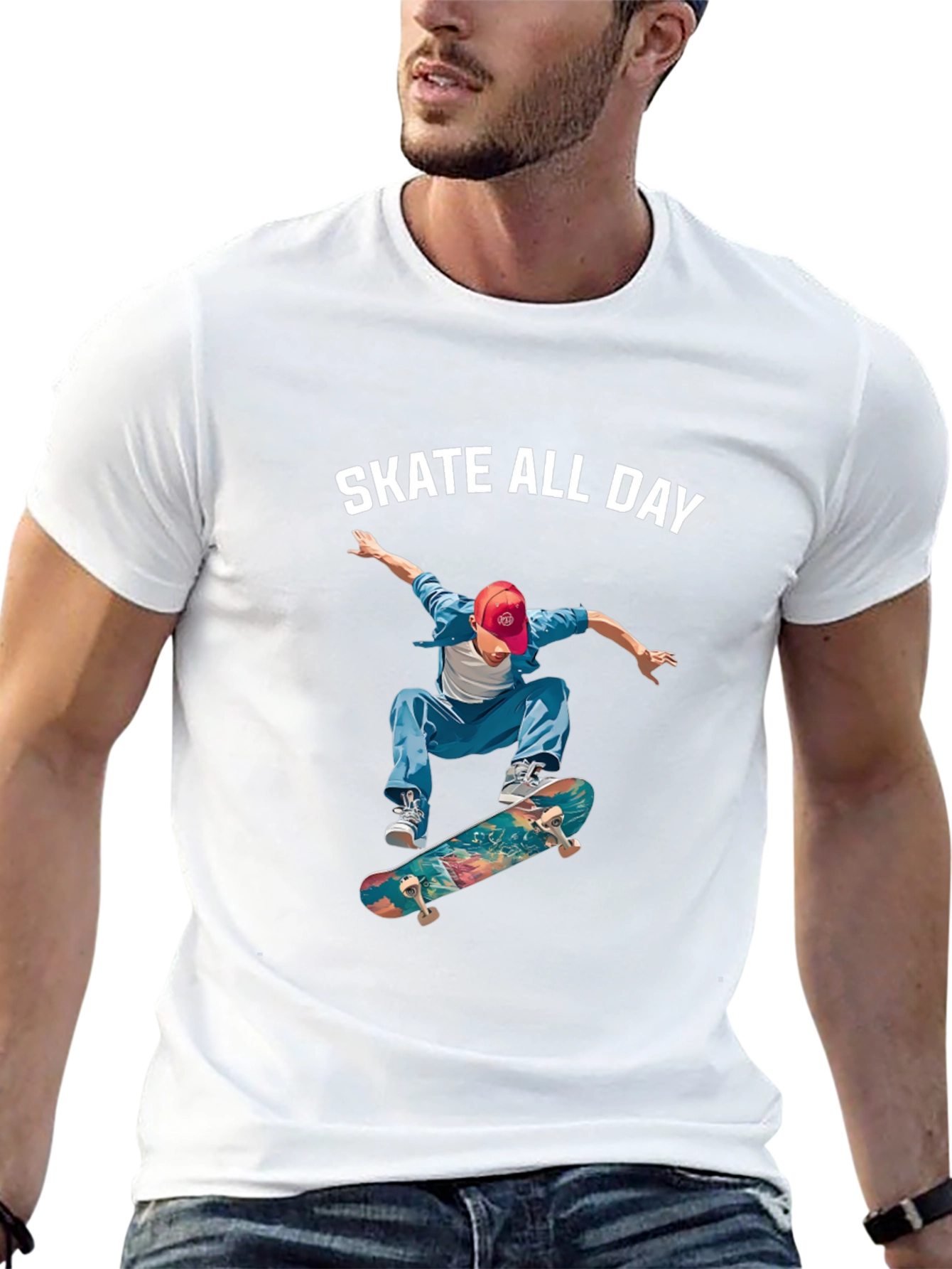 Black Skate All Day Graphic Tee - Black view 13