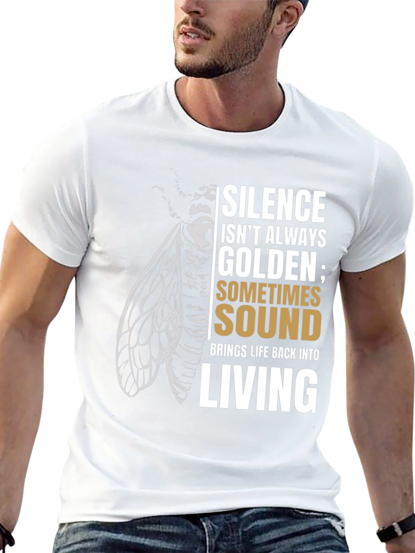 Black Cicada Sound T-Shirt: Silence Isn't Always Golden view 13