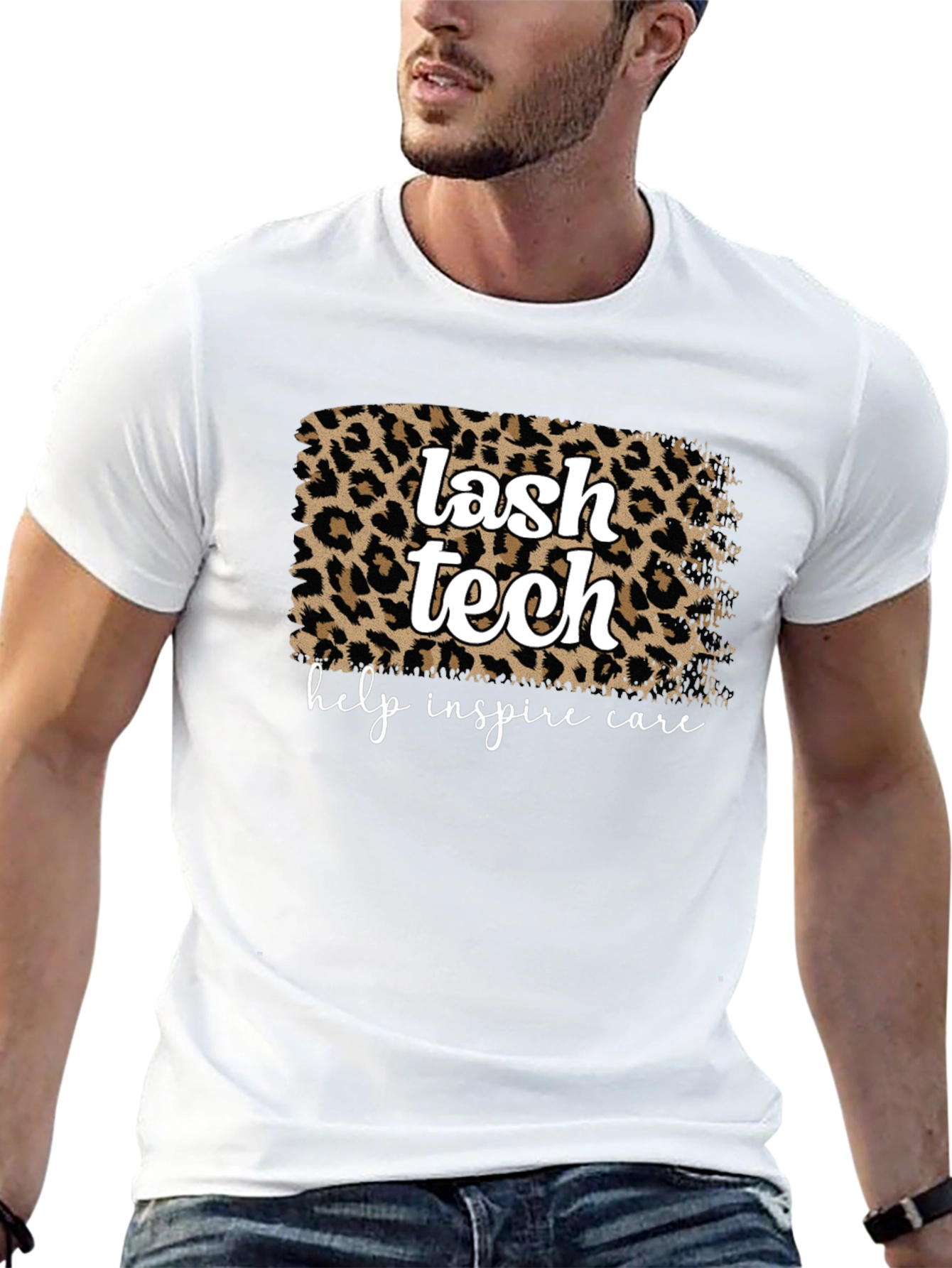 Black Lash Tech Leopard Print Graphic T-Shirt view 13