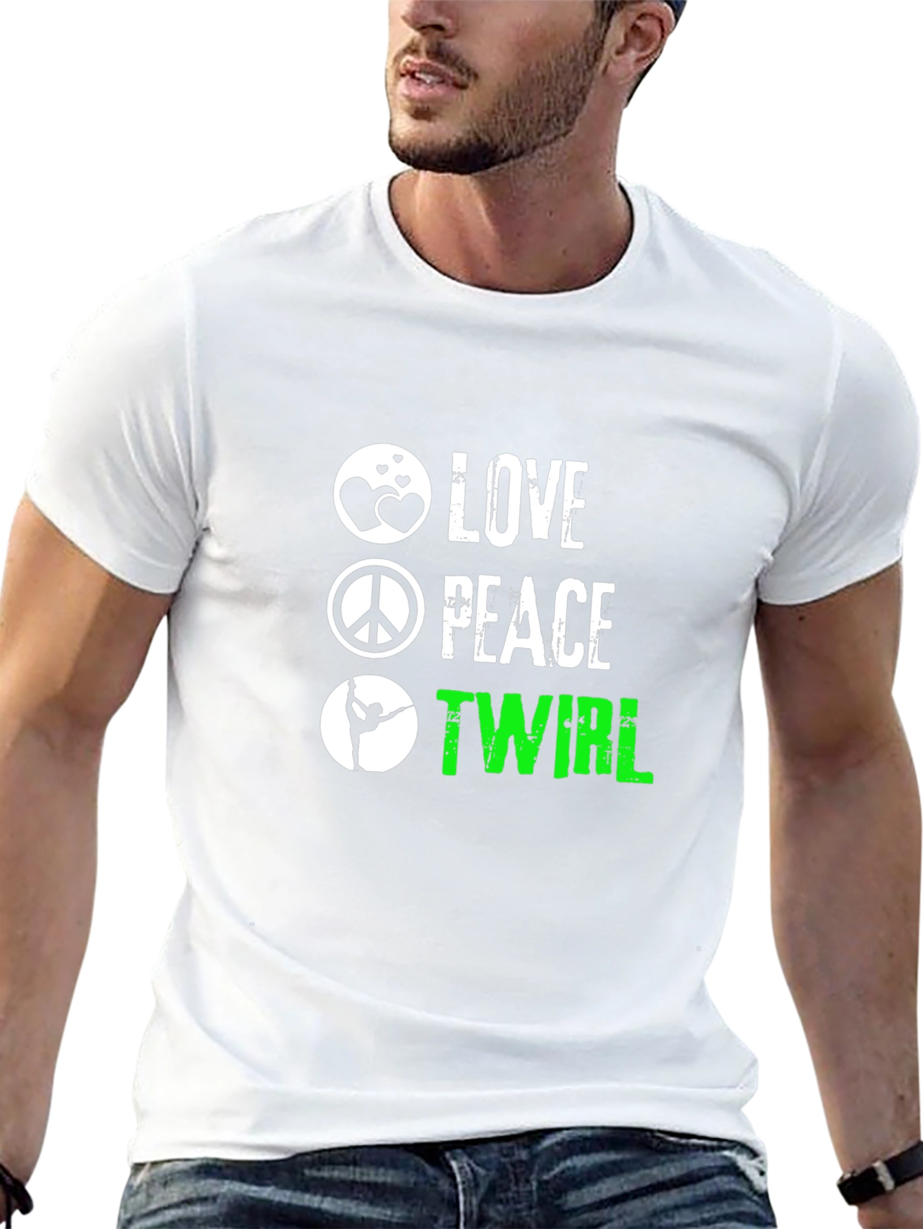 Black Love Peace Twirl Graphic Tee - Soft Cotton Blend view 13