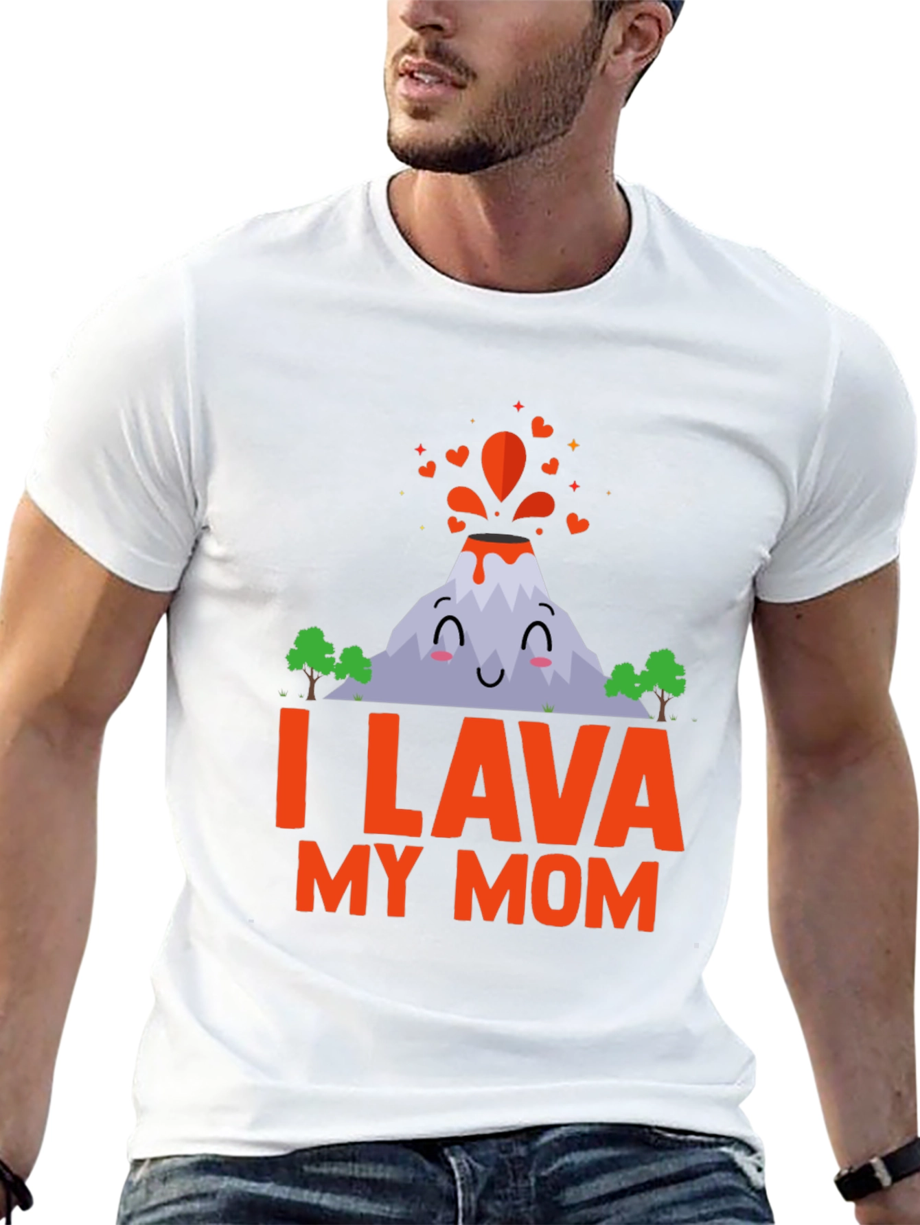 Black I Lava My Mom T-Shirt - Cute Volcano Design view 13