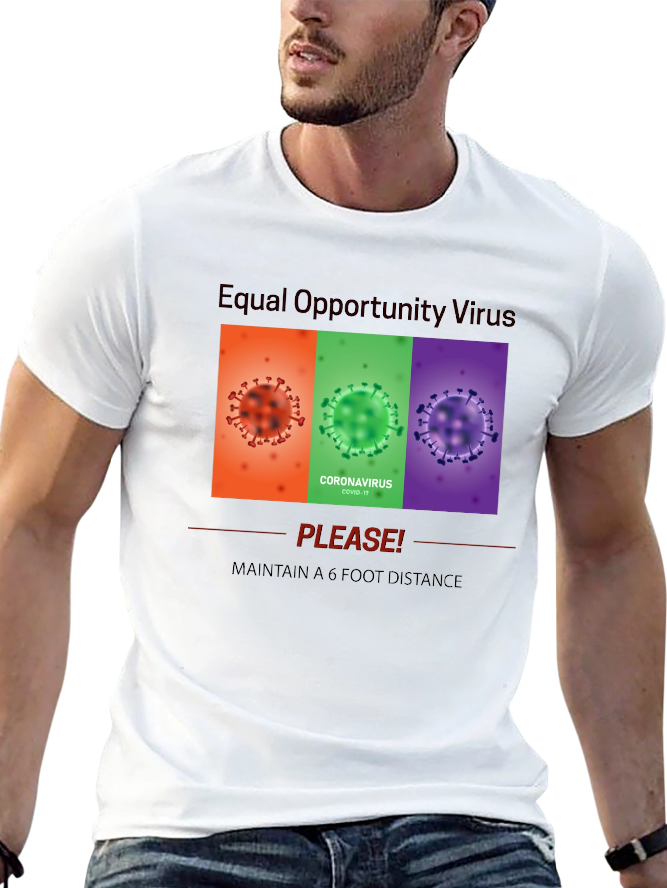 Black Equal Opportunity Virus Graphic Tee view 13