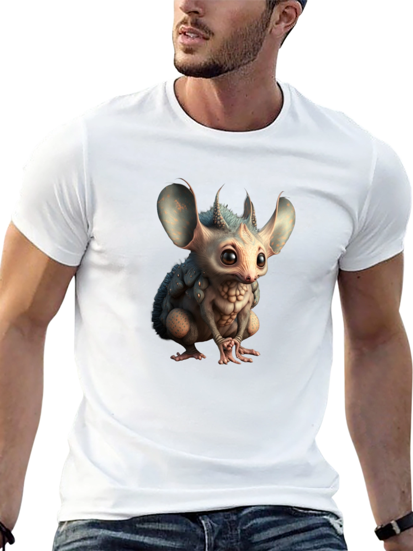 Black Unique Monster Creature Graphic T-Shirt view 13