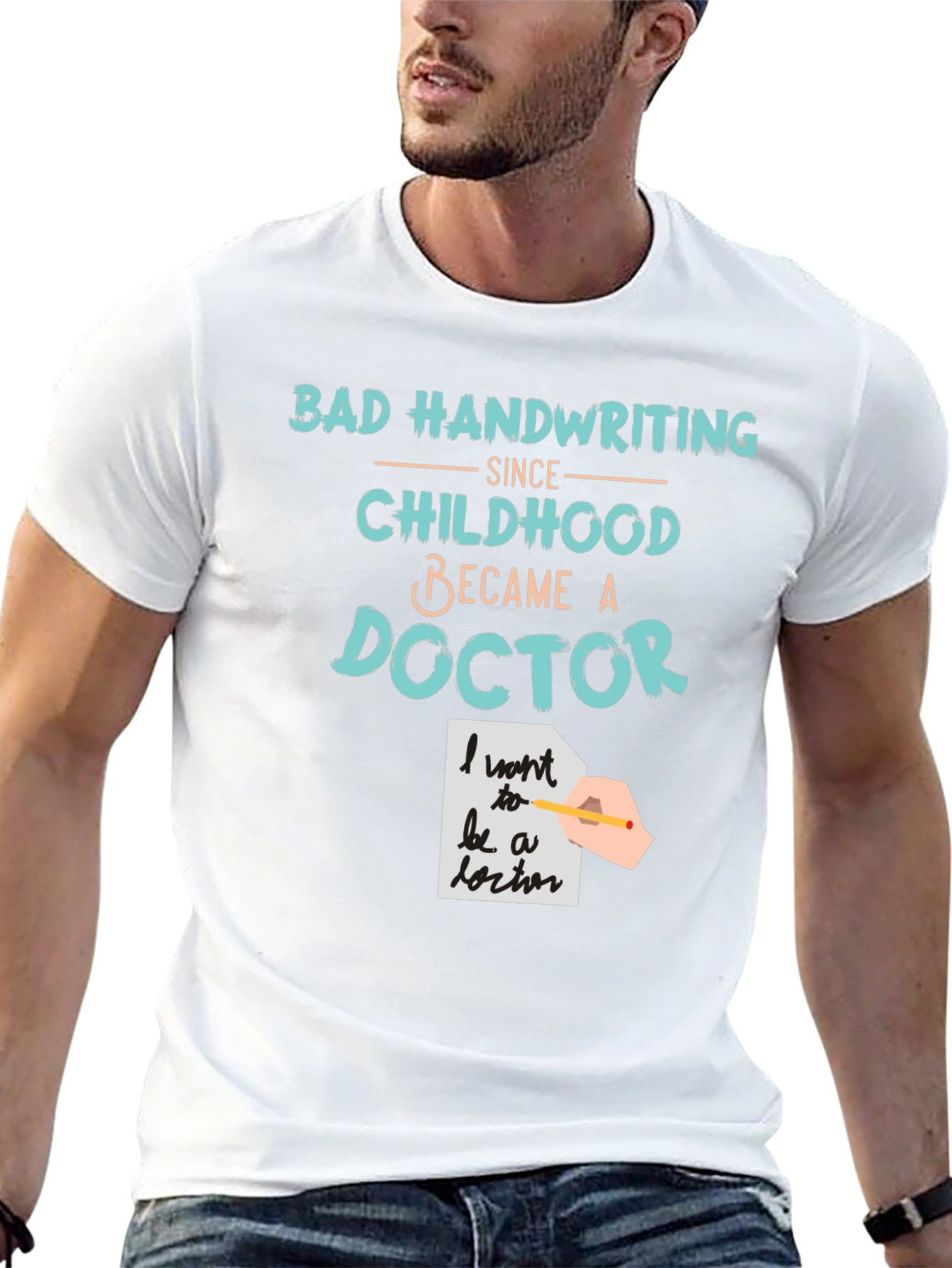 Black Bad Handwriting Doctor T-Shirt view 13