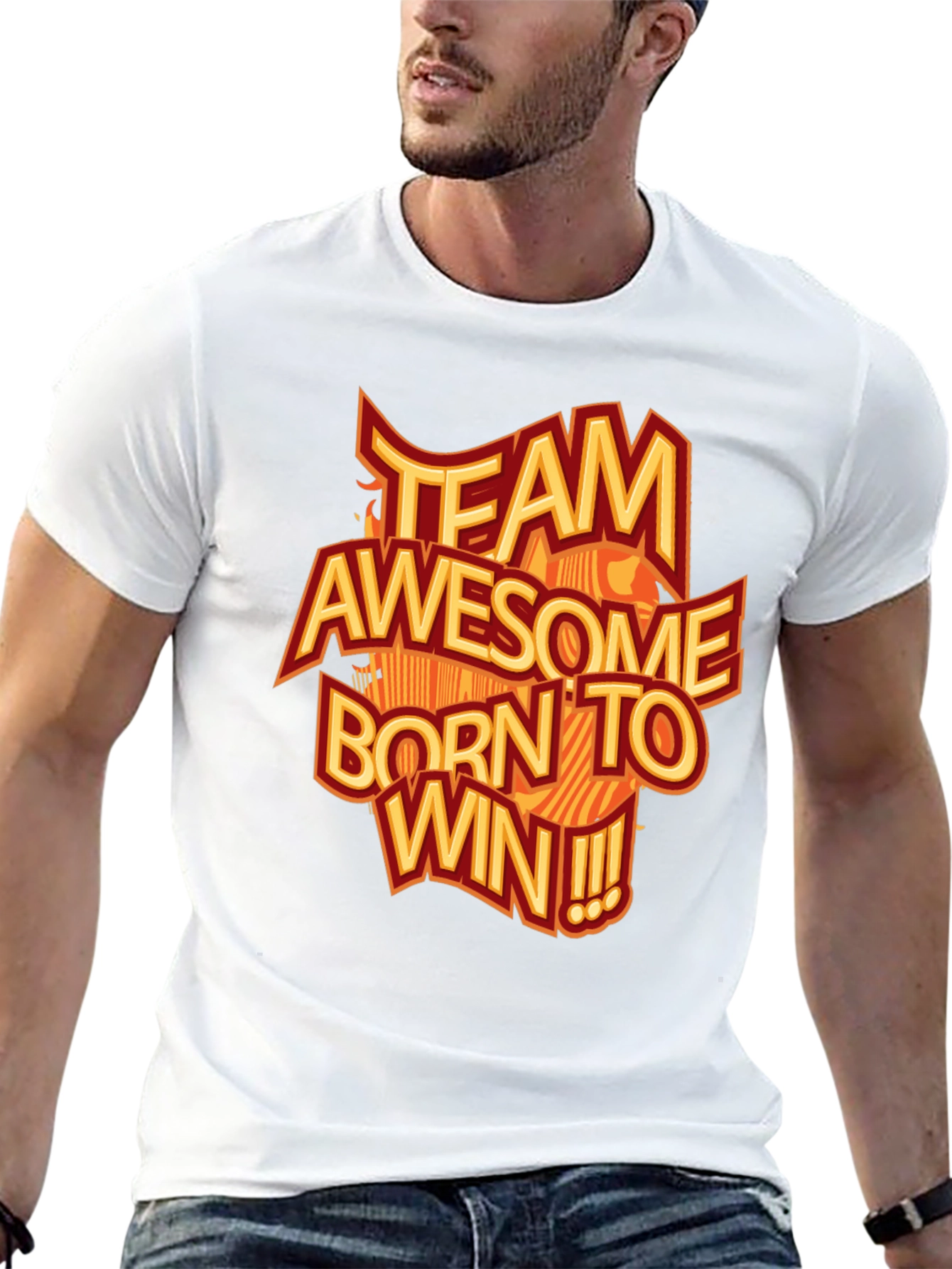 Black Team Awesome T-Shirt - Born to Win! view 13