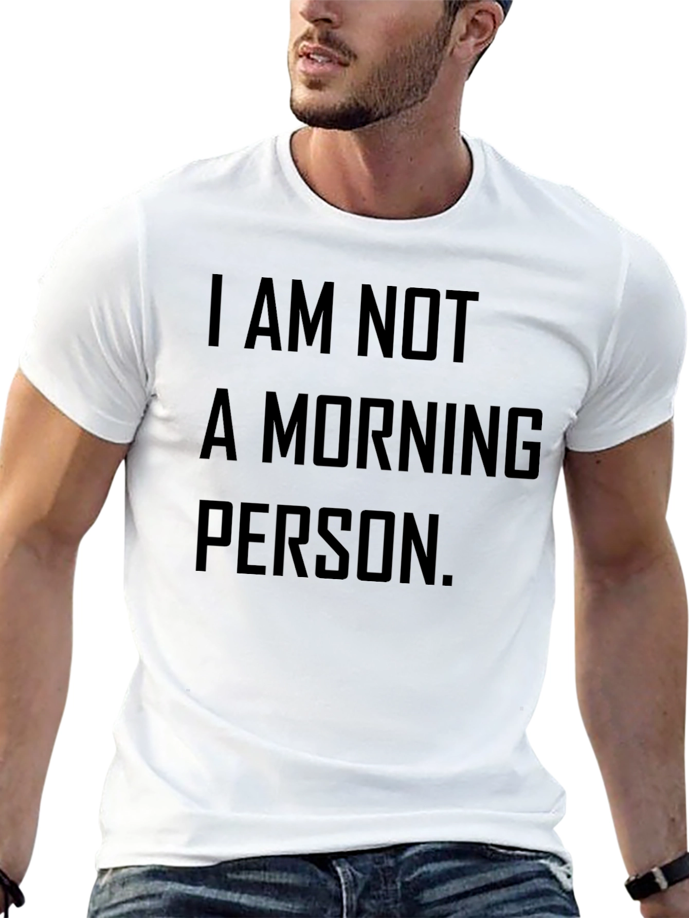 Black I Am Not A Morning Person Funny Graphic Tee view 13