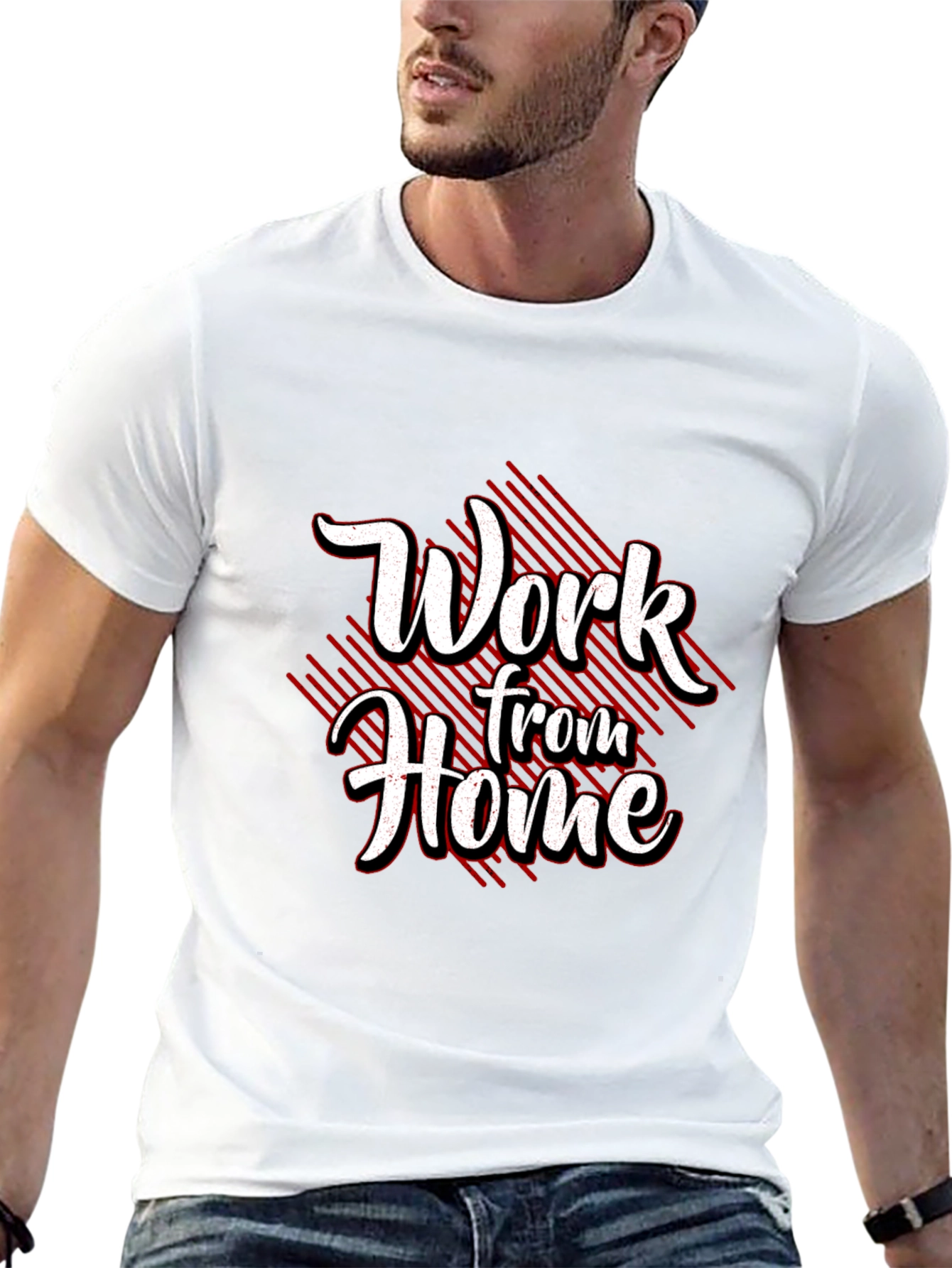Black Work From Home Graphic Tee - Black Cotton Blend view 13