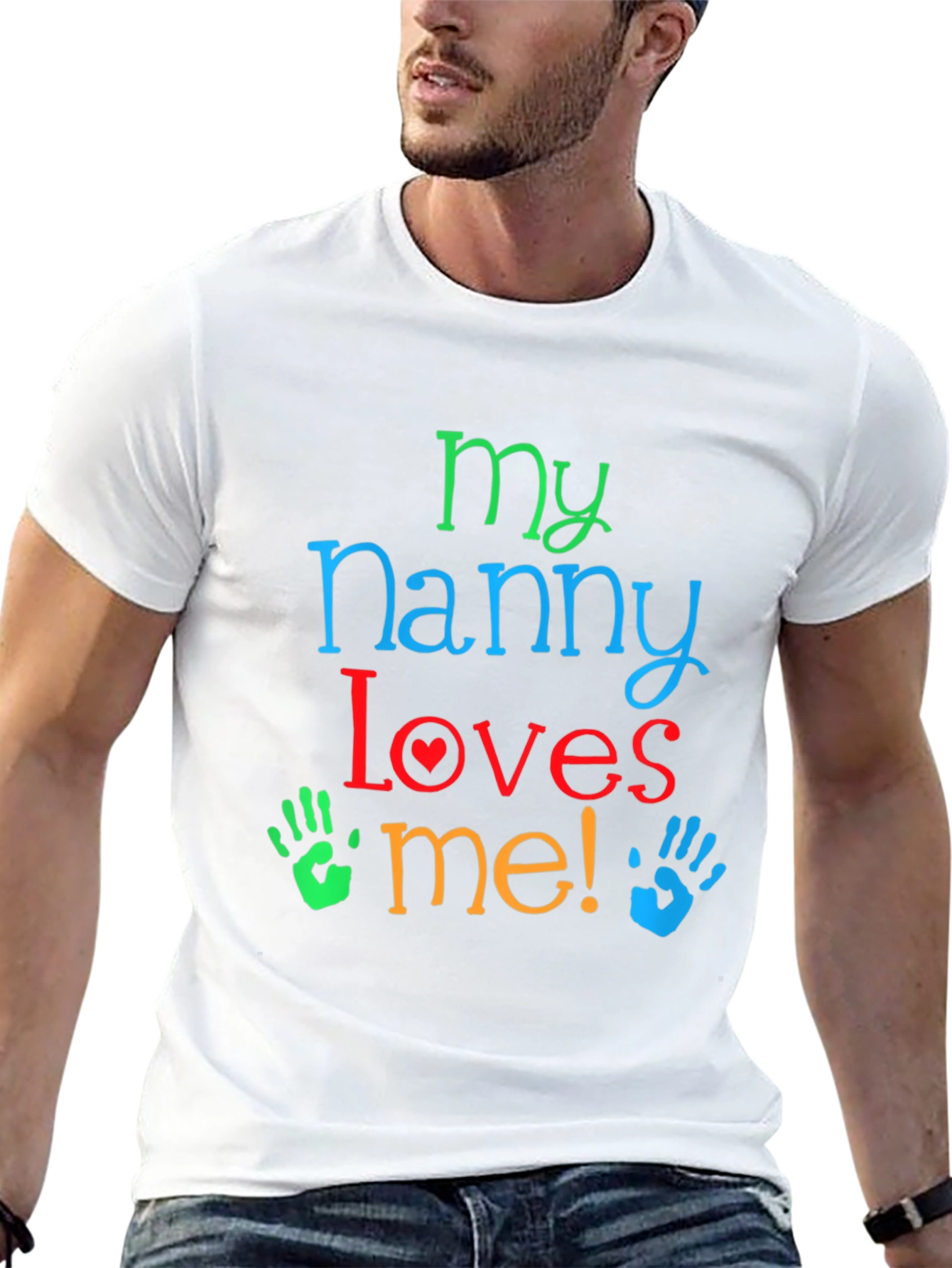 Black My Nanny Loves Me! Black T-Shirt view 13